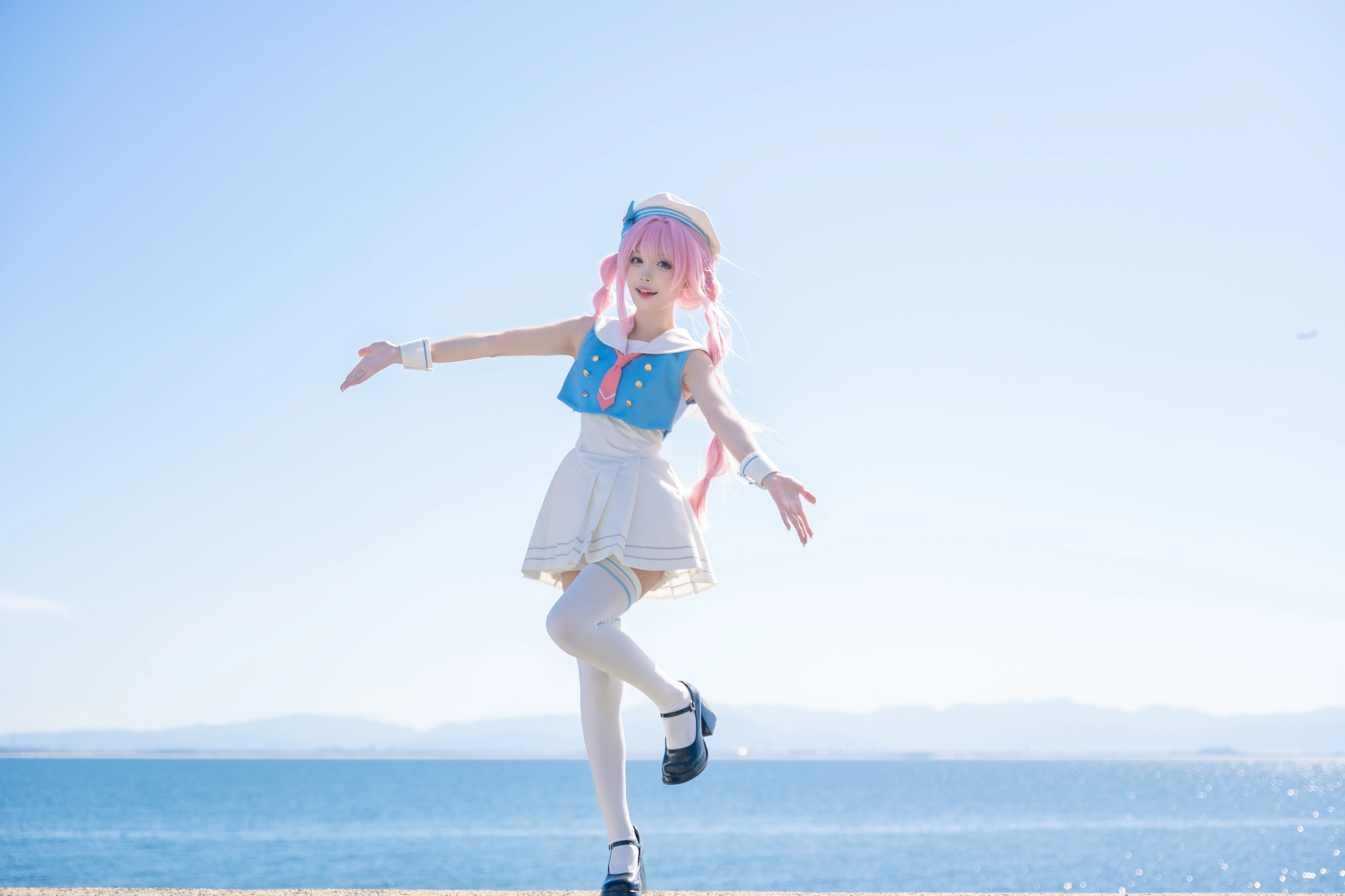 [Chihaya Anon Cosplay] Sailor Suit Adventure Brushed by the Sea Breeze: A BanG Dream! Location Shoot Log - Image 10