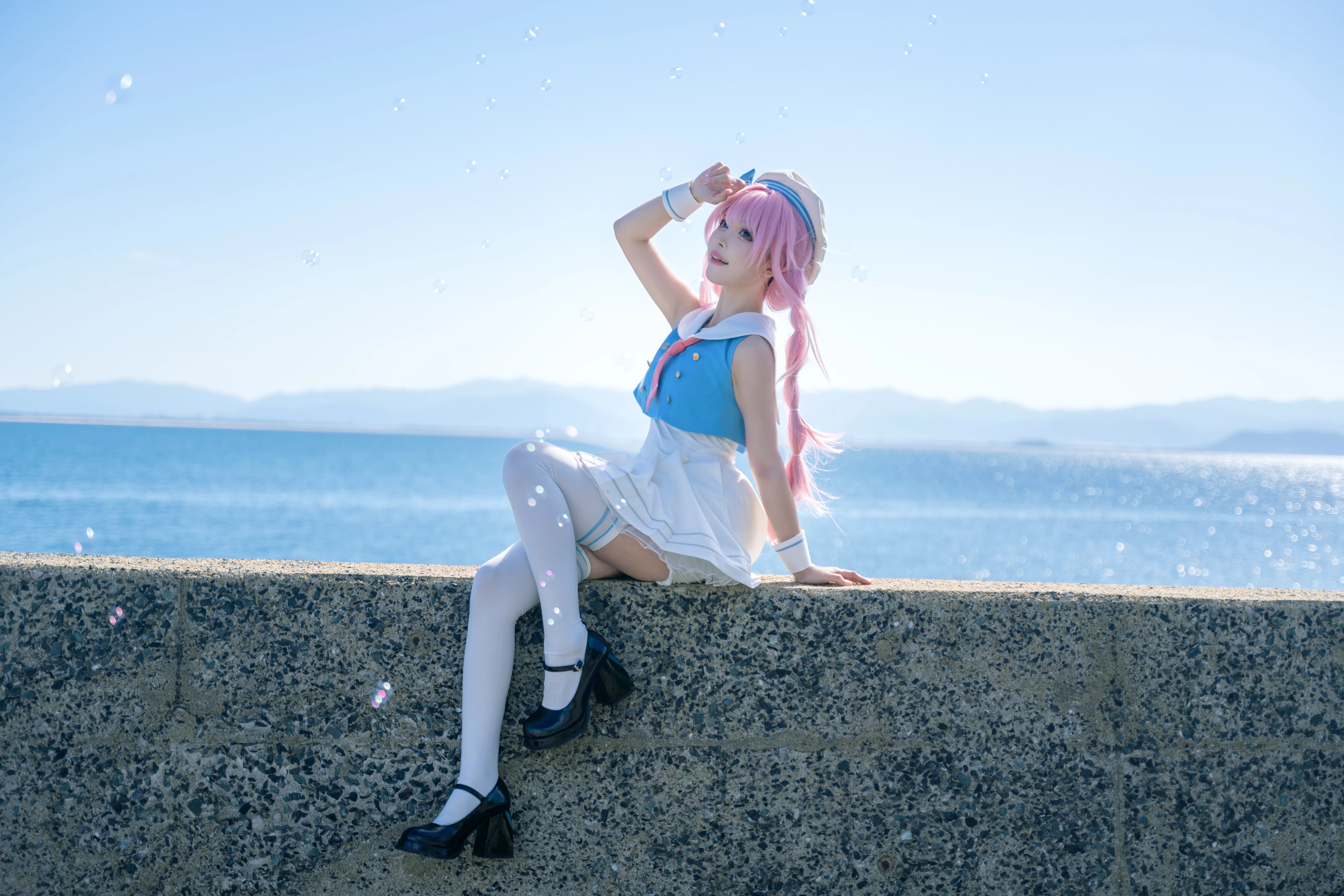 [Chihaya Anon Cosplay] Sailor Suit Adventure Brushed by the Sea Breeze: A BanG Dream! Location Shoot Log - Image 7