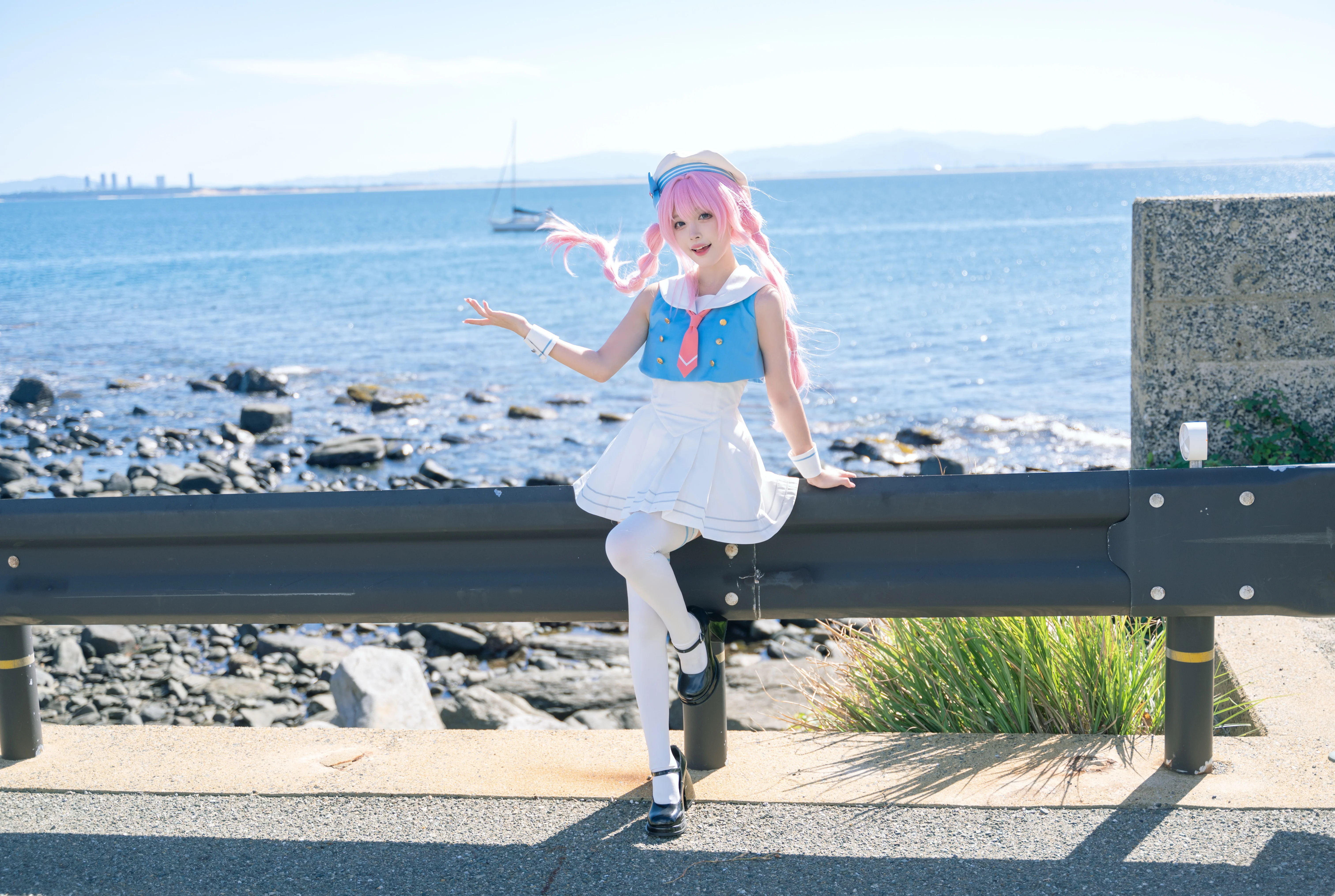 [Chihaya Anon Cosplay] Sailor Suit Adventure Brushed by the Sea Breeze: A BanG Dream! Location Shoot Log - Image 8