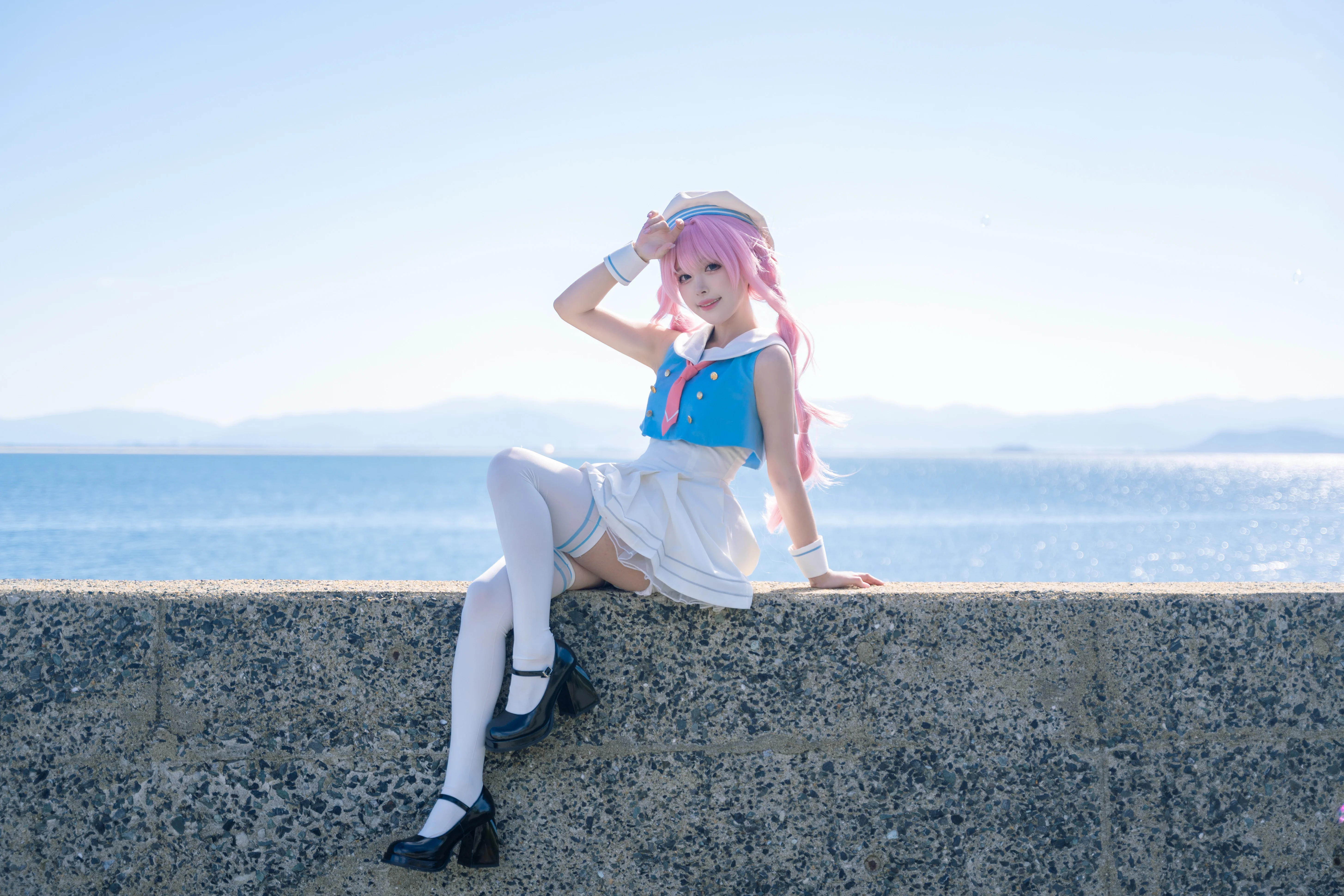 [Chihaya Anon Cosplay] Sailor Suit Adventure Brushed by the Sea Breeze: A BanG Dream! Location Shoot Log - Image 9