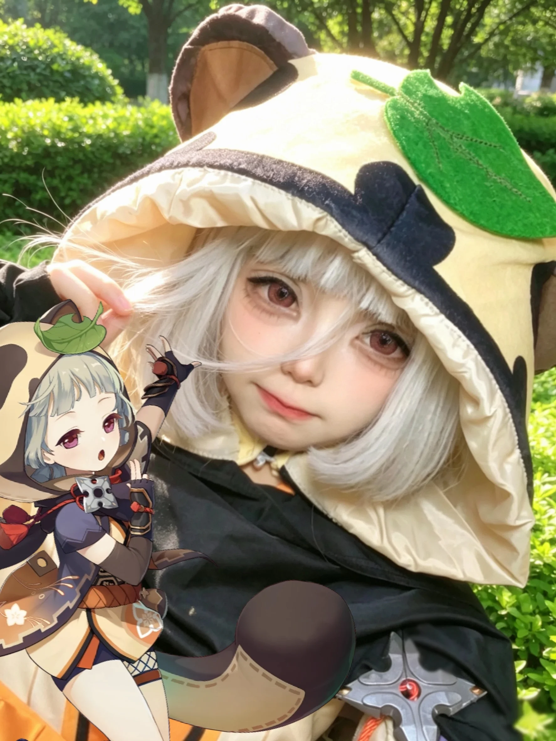 【早柚cos】原神里藏在兜帽下的天然呆小忍者 - 第 2 张