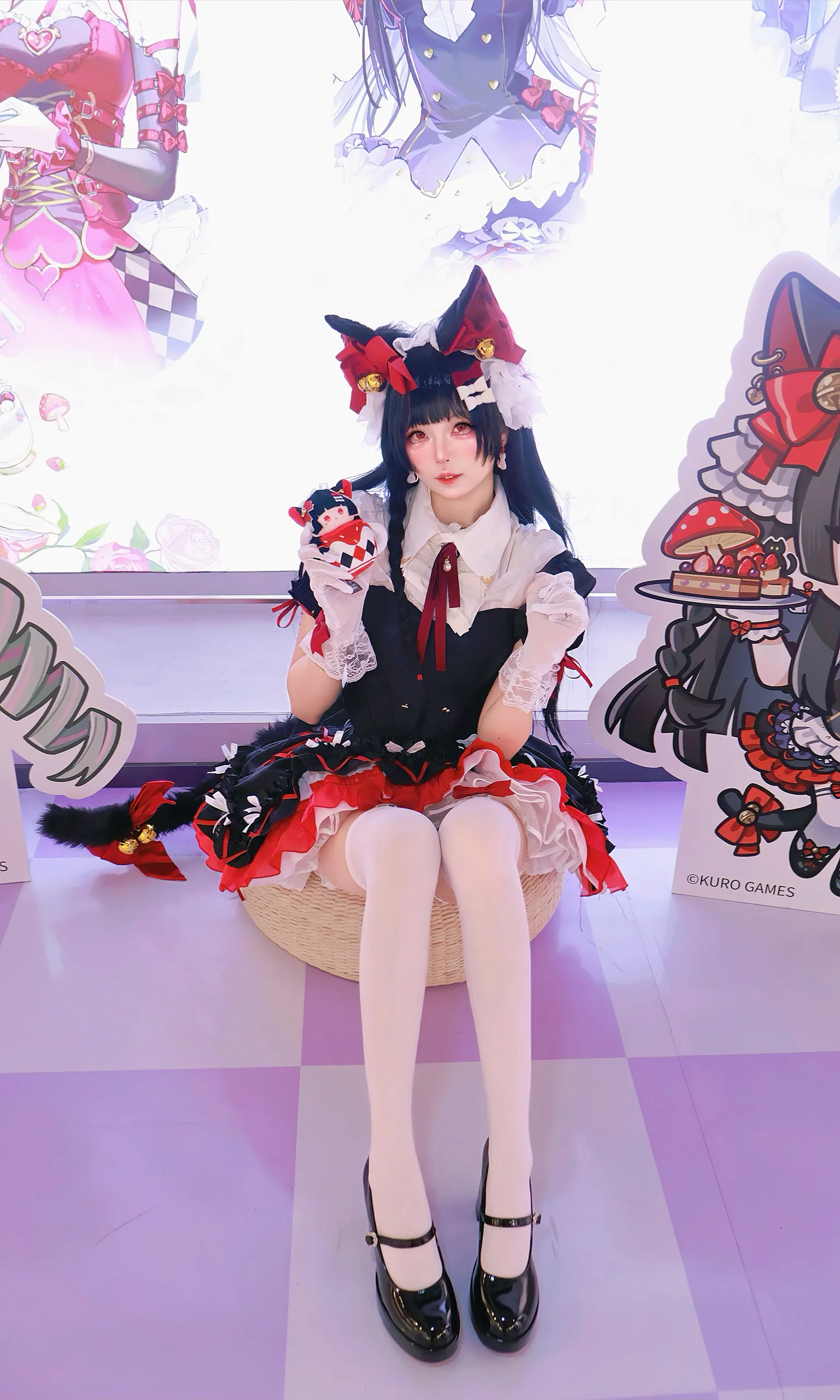 【Chisa Cosplay】Wuthering Waves: Illusive Realms Collaboration, Black, White, and Red Cat Girl Outfit Record - Image 2