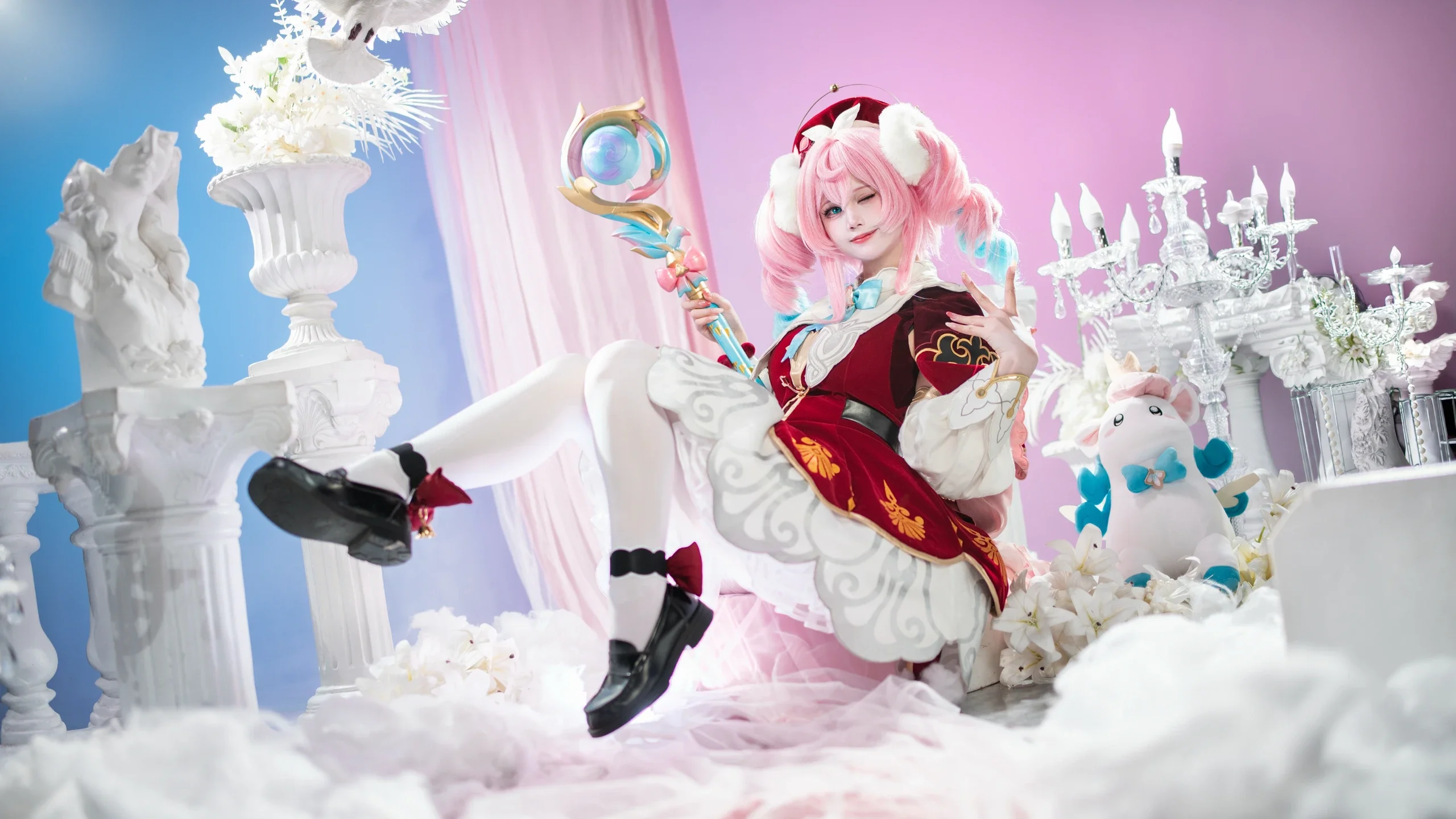 【风堇cos】崩坏星穹铁道里那只飞舞的粉发魔法少女 - 第 3 张