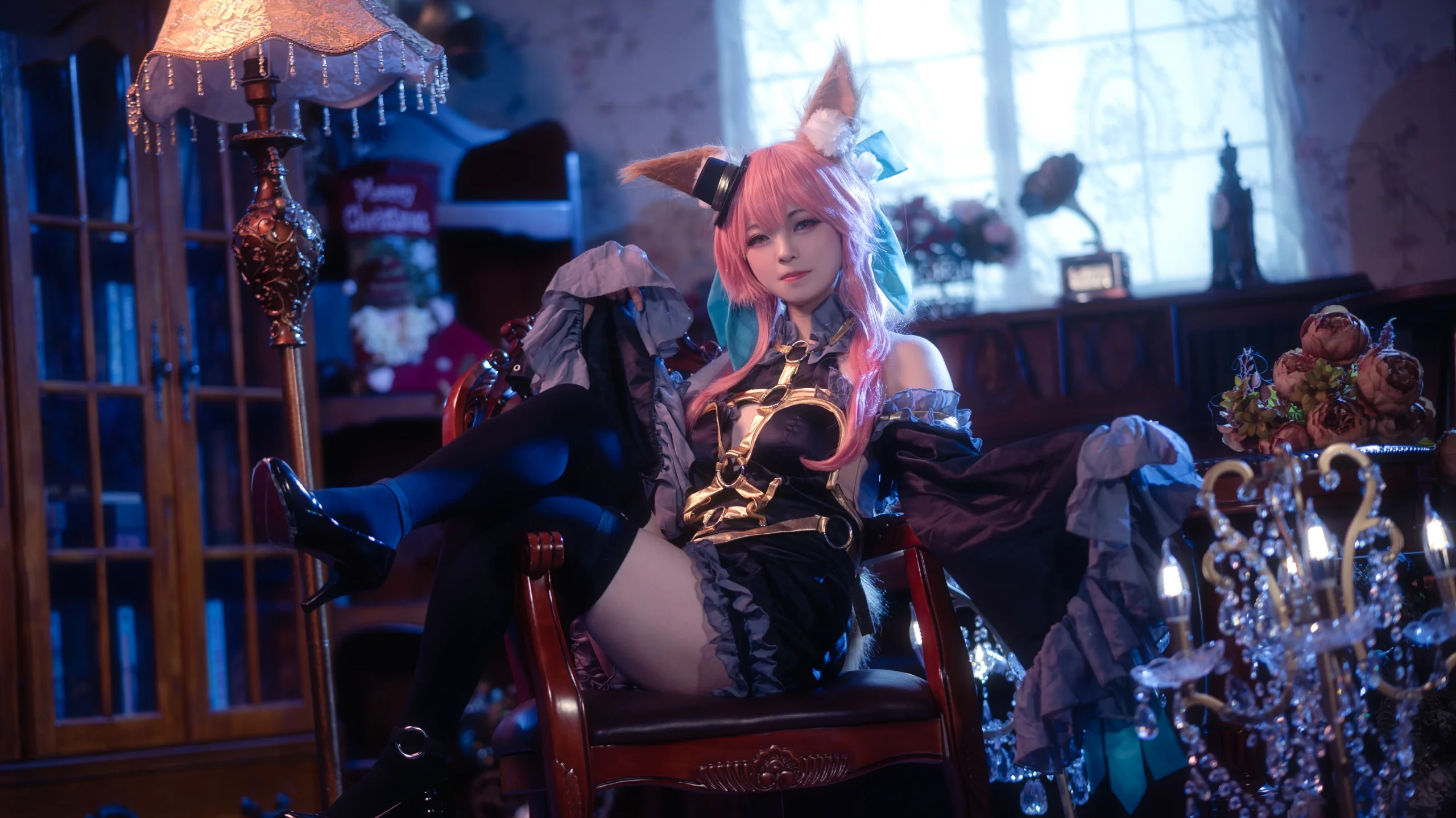【玉藻前cos】Fate里的暗黑狐姬，复古室内氛围感正片 - 第 1 张