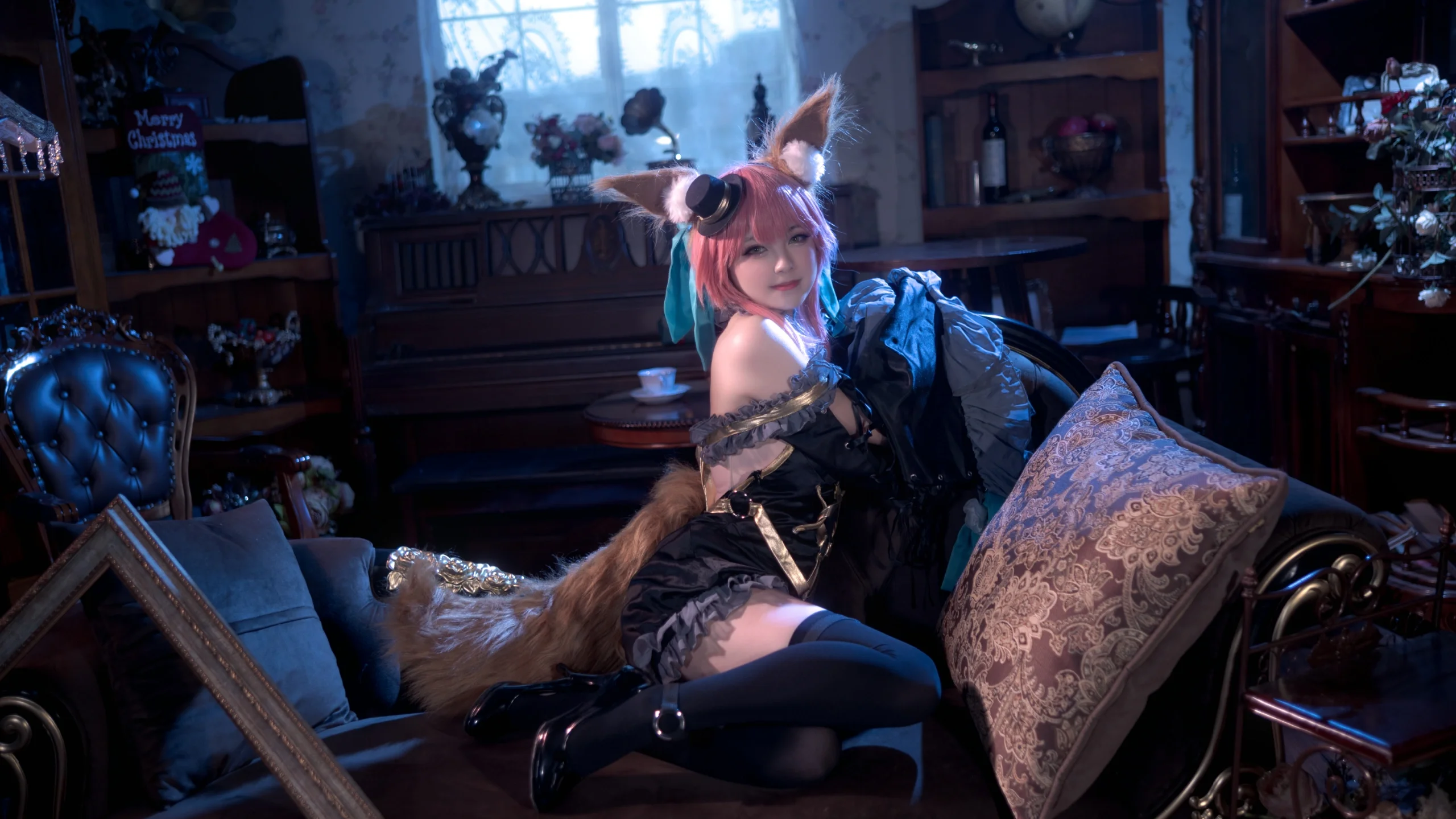 【玉藻前cos】Fate里的暗黑狐姬，复古室内氛围感正片 - 第 5 张