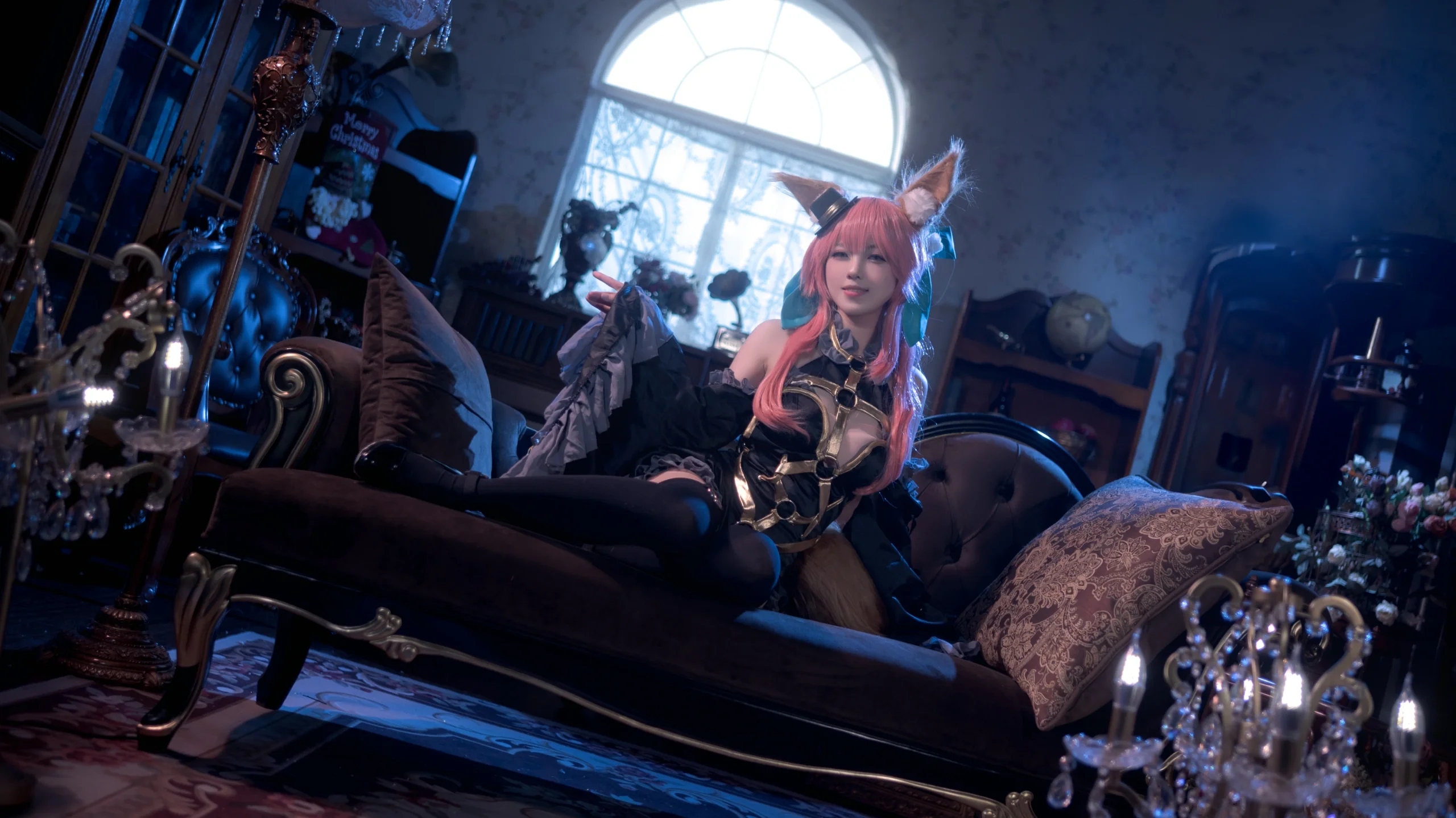 【玉藻前cos】Fate里的暗黑狐姬，复古室内氛围感正片 - 第 6 张