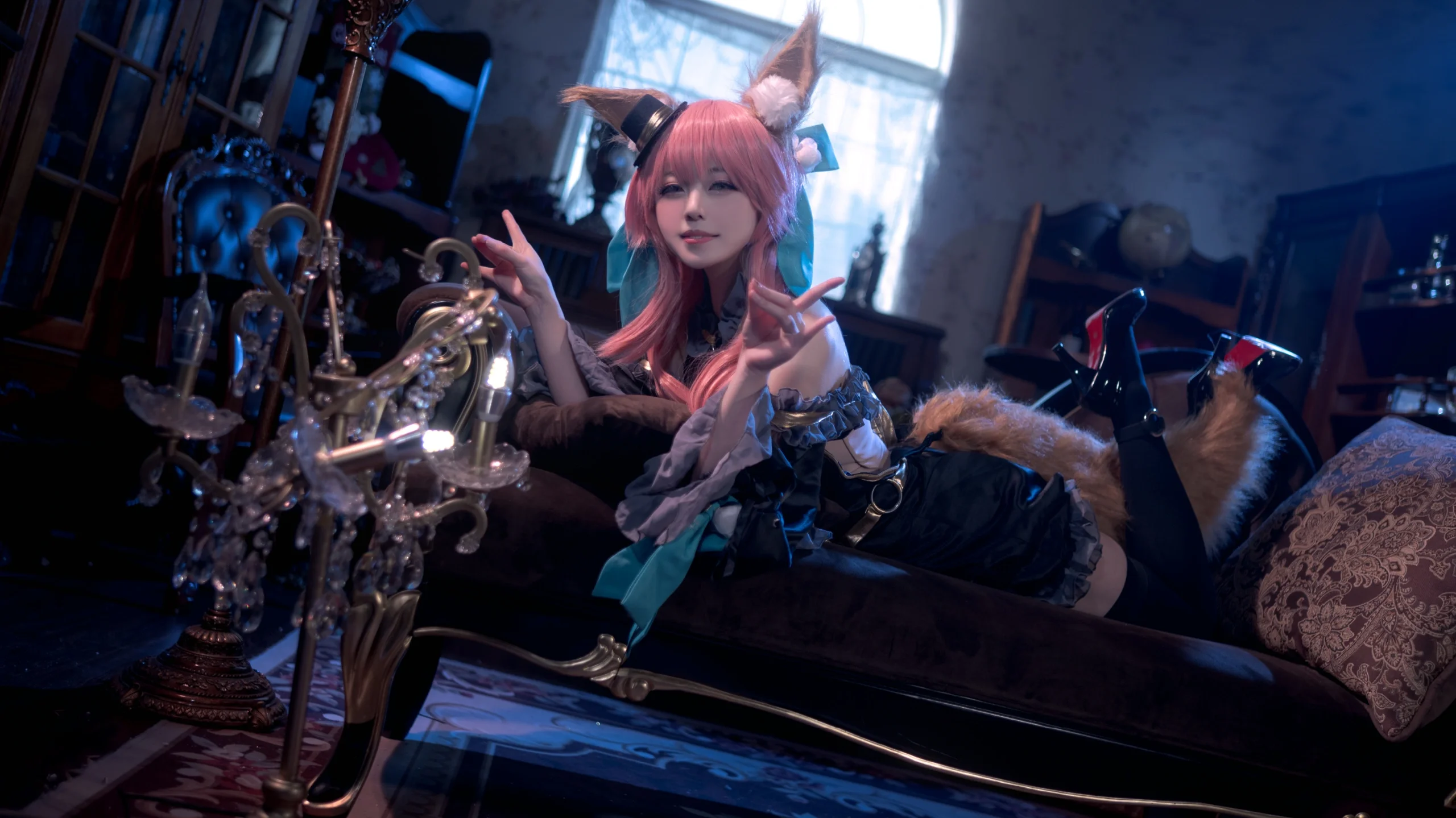 【玉藻前cos】Fate里的暗黑狐姬，复古室内氛围感正片 - 第 7 张