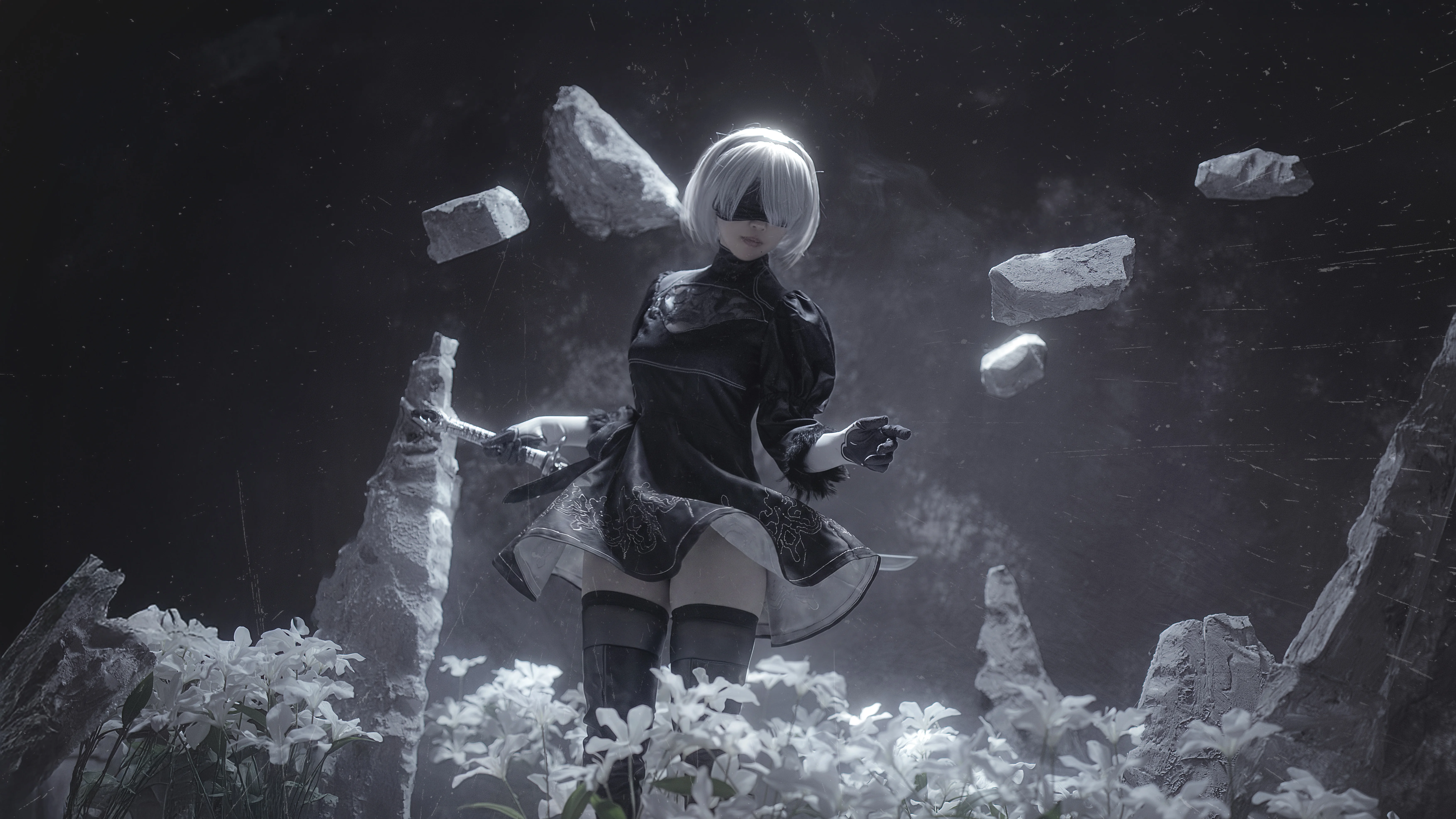 【YoRHa No. 2 Type B cos】尼尔机械纪元废墟中的白花与静谧