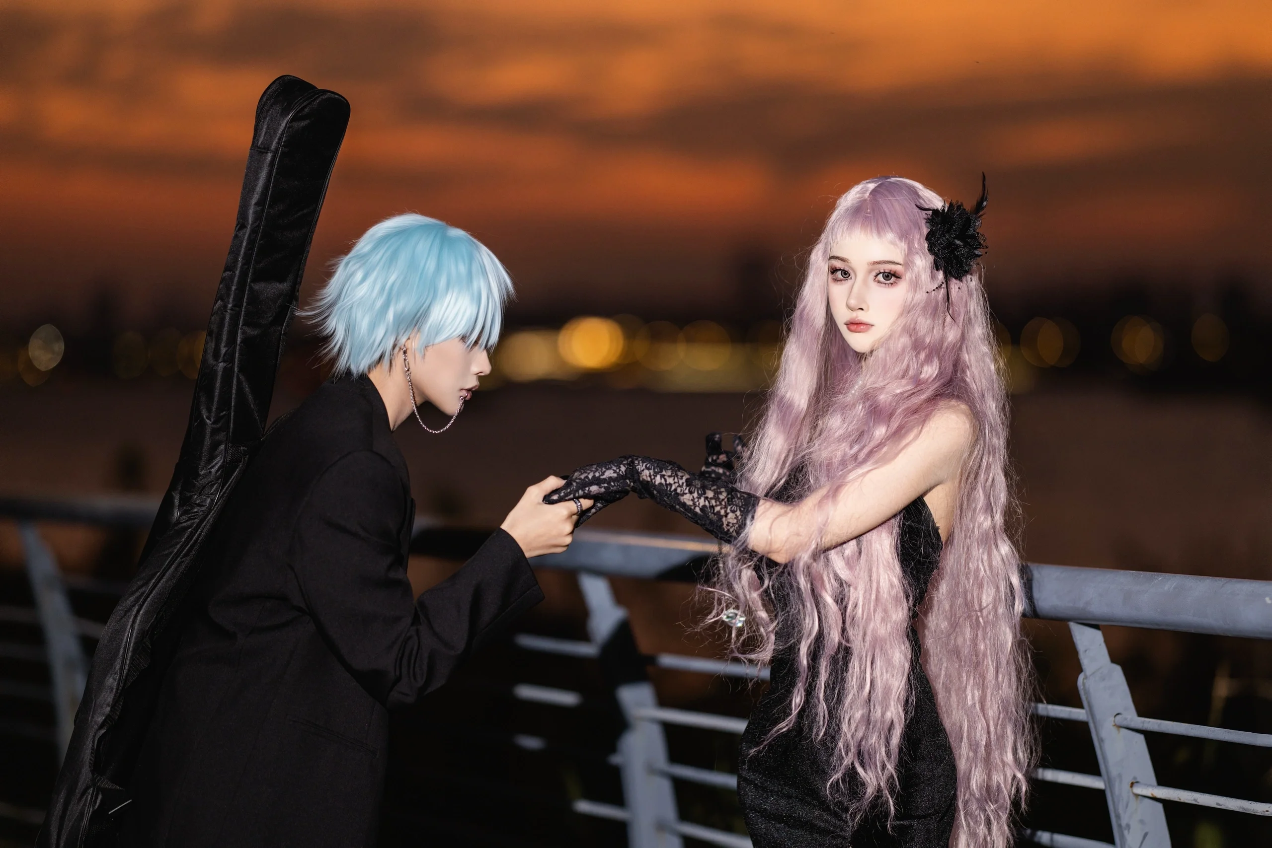 【蕾拉cos】NANA双人正片，夜色下的贝斯与蕾丝 - 第 3 张