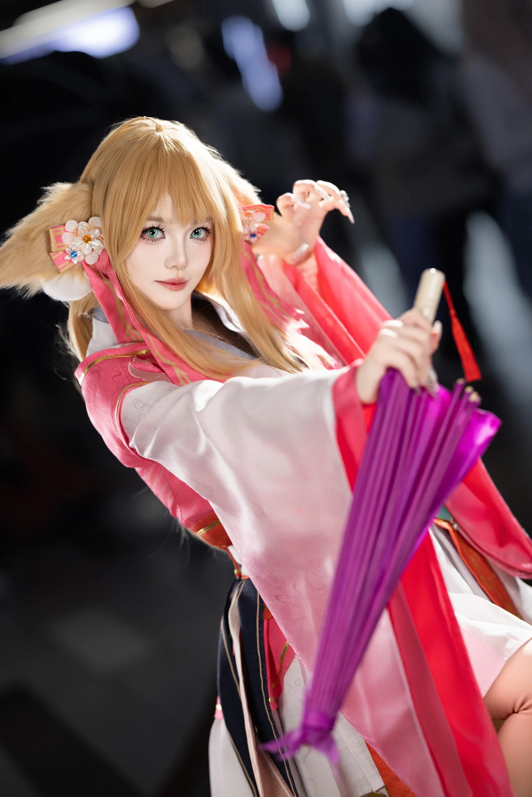 【少司缘cos】王者荣耀水游城场照，紫伞与粉色和风的邂逅