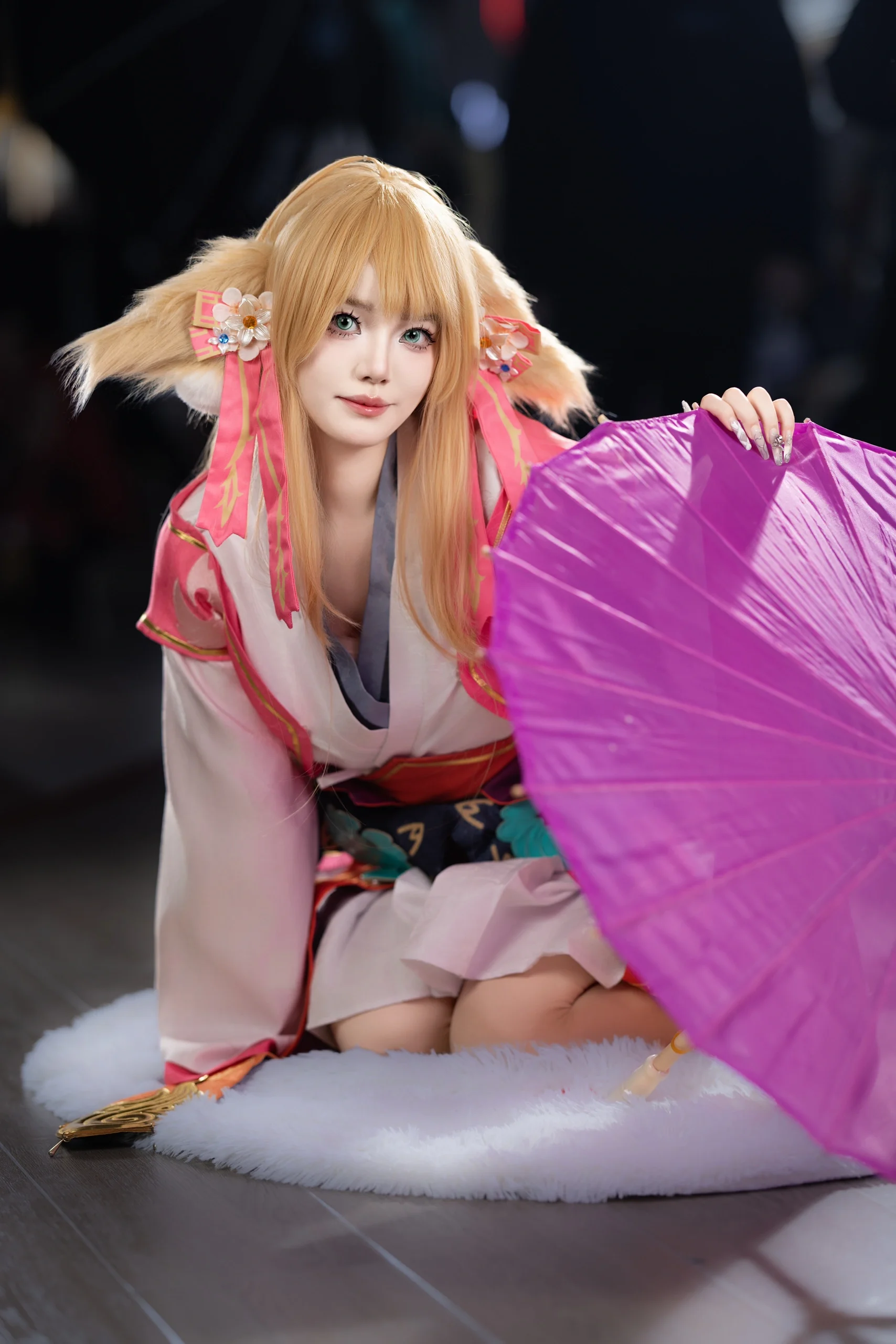 【少司緣cos】王者榮耀水遊城場照，紫傘與粉色和風的邂逅 - 第 4 張