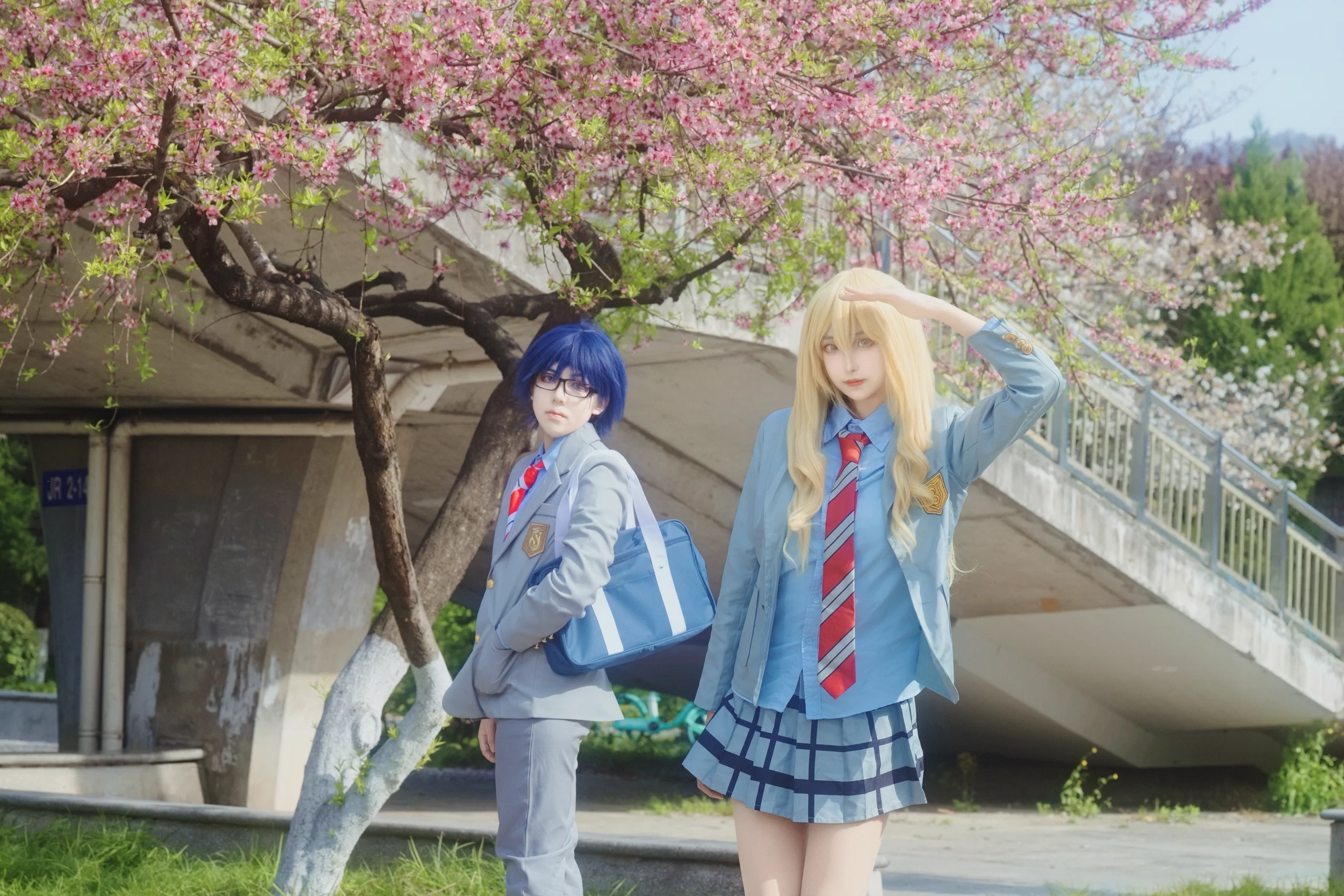【宮園かをりコスプレ】四月は君の嘘、春の桜色の中での再現記録 - 5 枚目