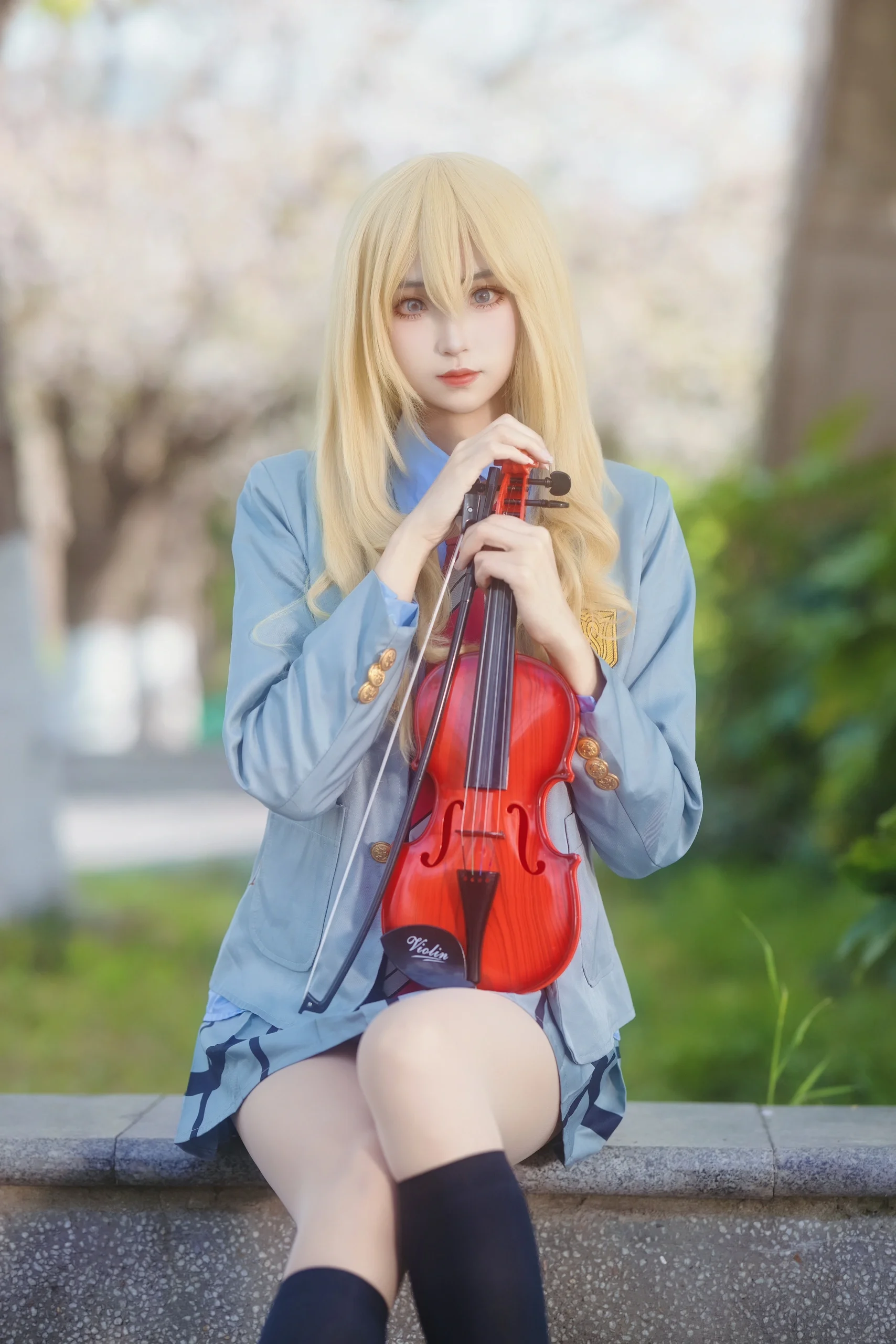 【宮園かをりコスプレ】四月は君の嘘、春の桜色の中での再現記録 - 6 枚目