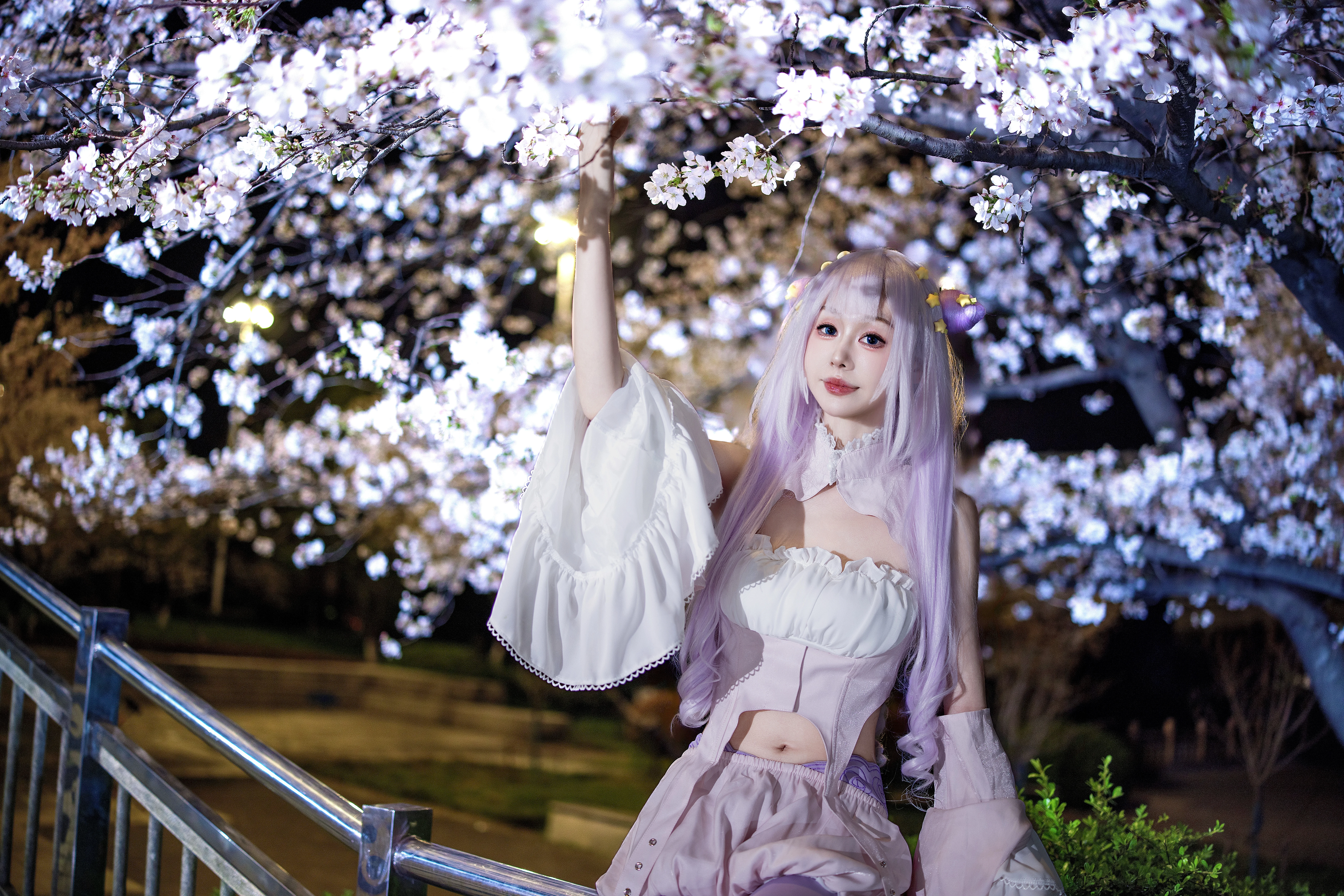 【深森白夜cos】魔法少女曾与邪恶为敌，夜樱下的库存终于发了