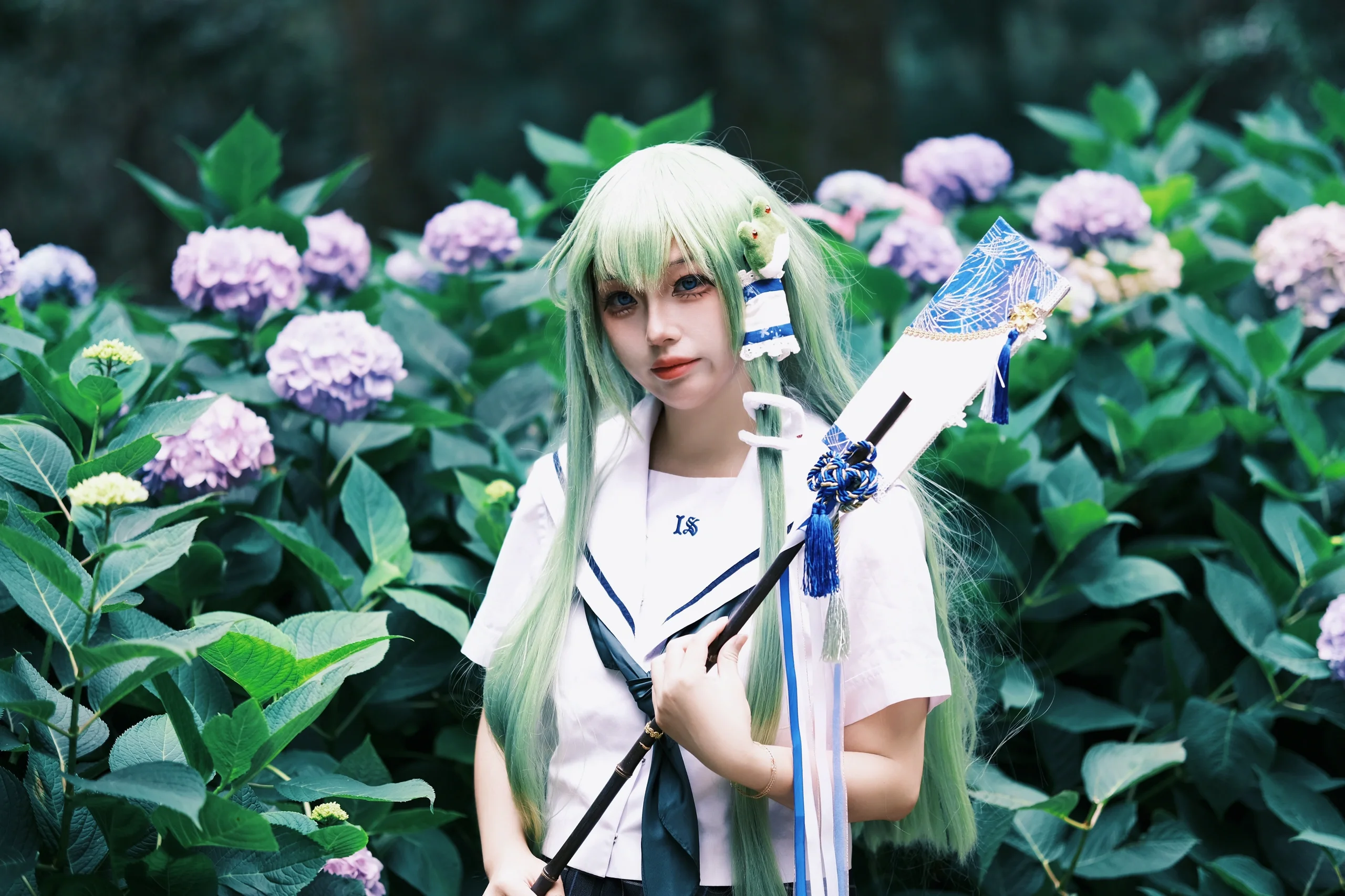 【東風谷早苗cos】寂照庵繡球花海中的夏日祈願