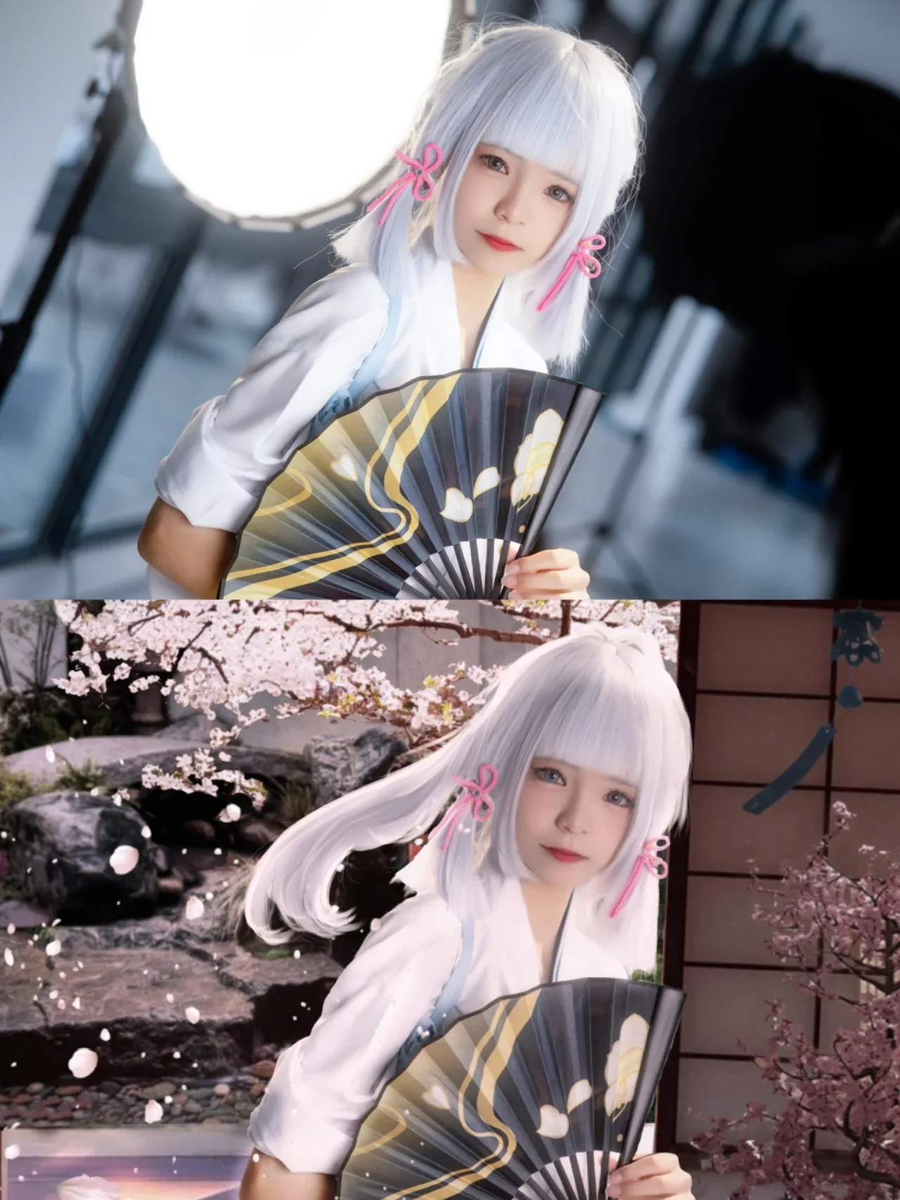 【神里绫华cos】和风庭院合成与头发后期精修的创作记录 - 第 1 张