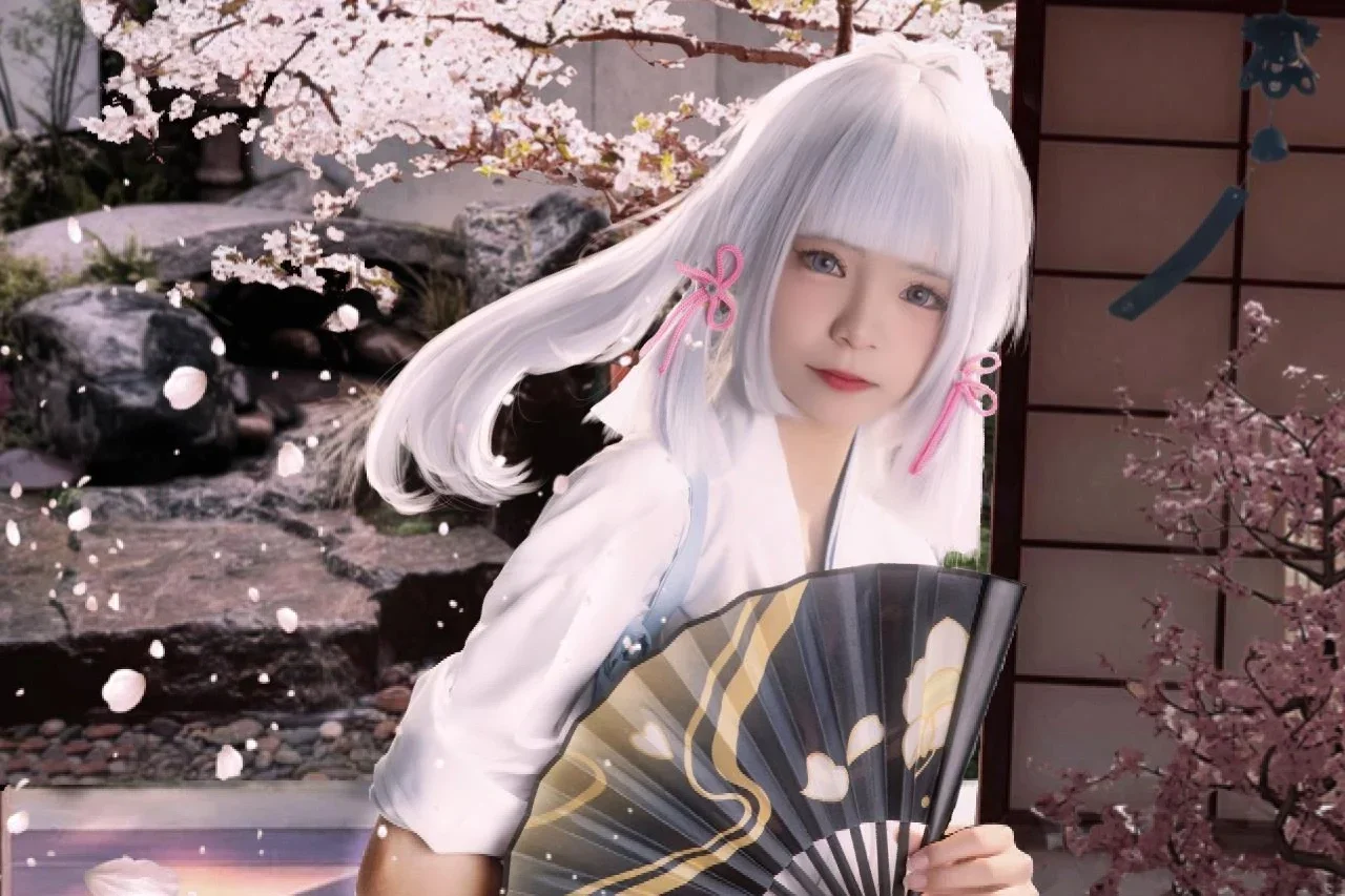【神里绫华cos】和风庭院合成与头发后期精修的创作记录 - 第 2 张