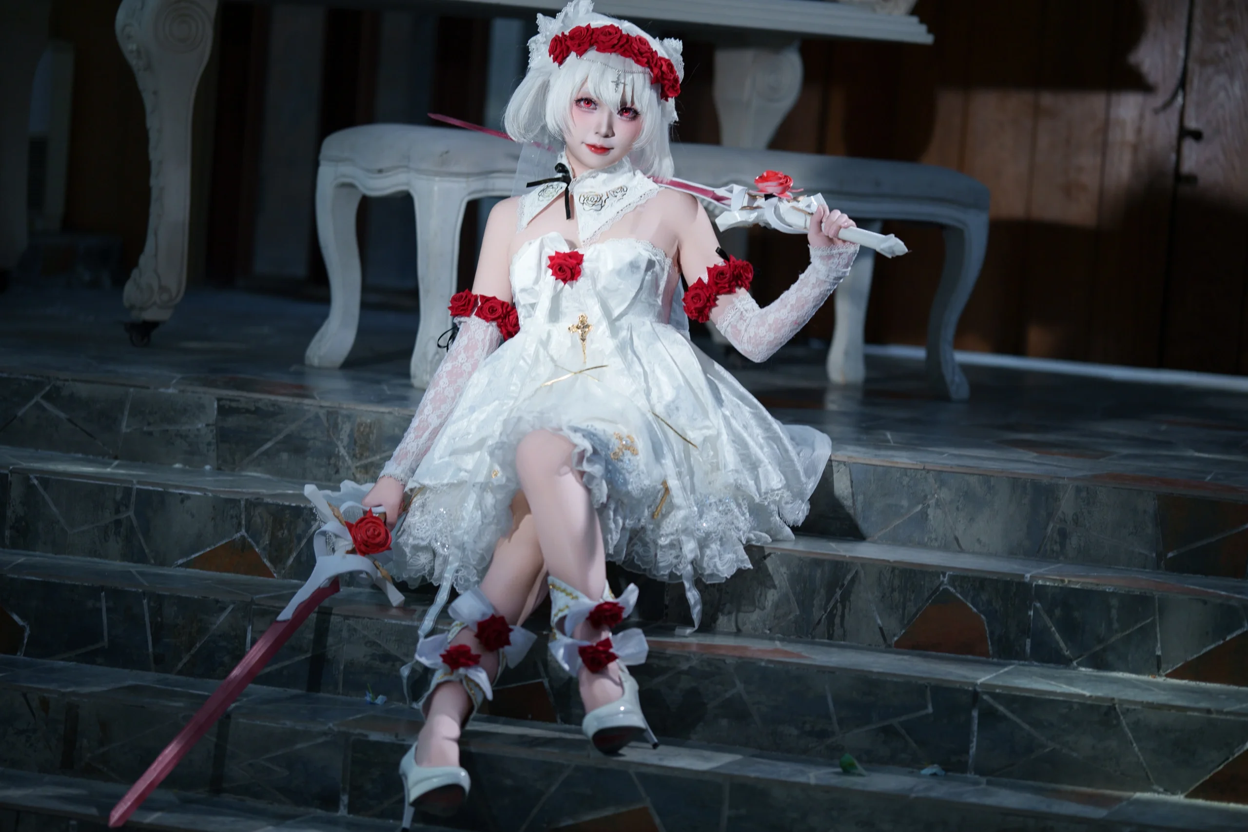 【德丽莎cos】崩坏3，小月下的红白等待 - 第 3 张