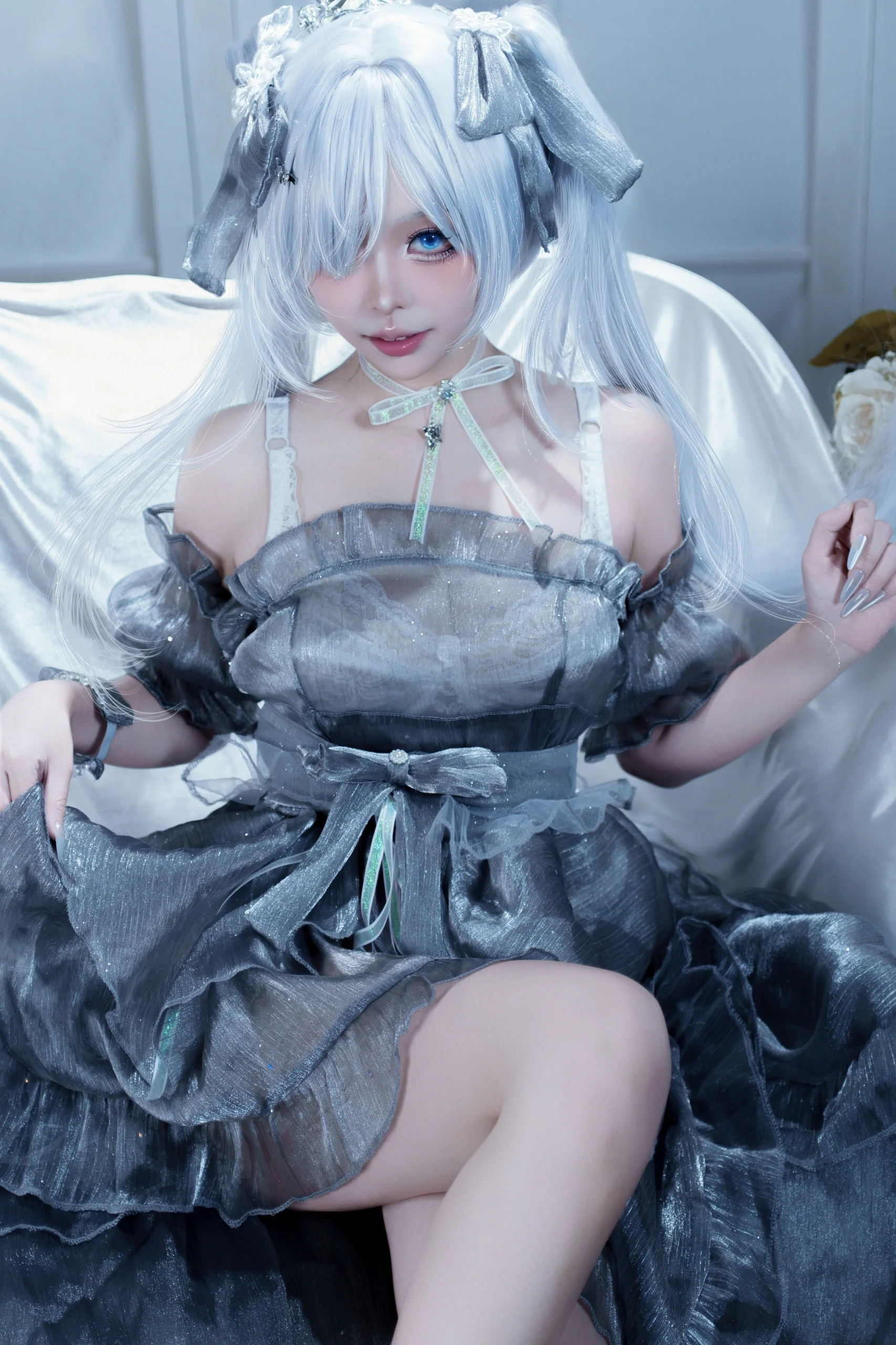 【灰姑娘cos】妮姬胜利女神，银白舞台上的水晶遐想 - 第 1 张