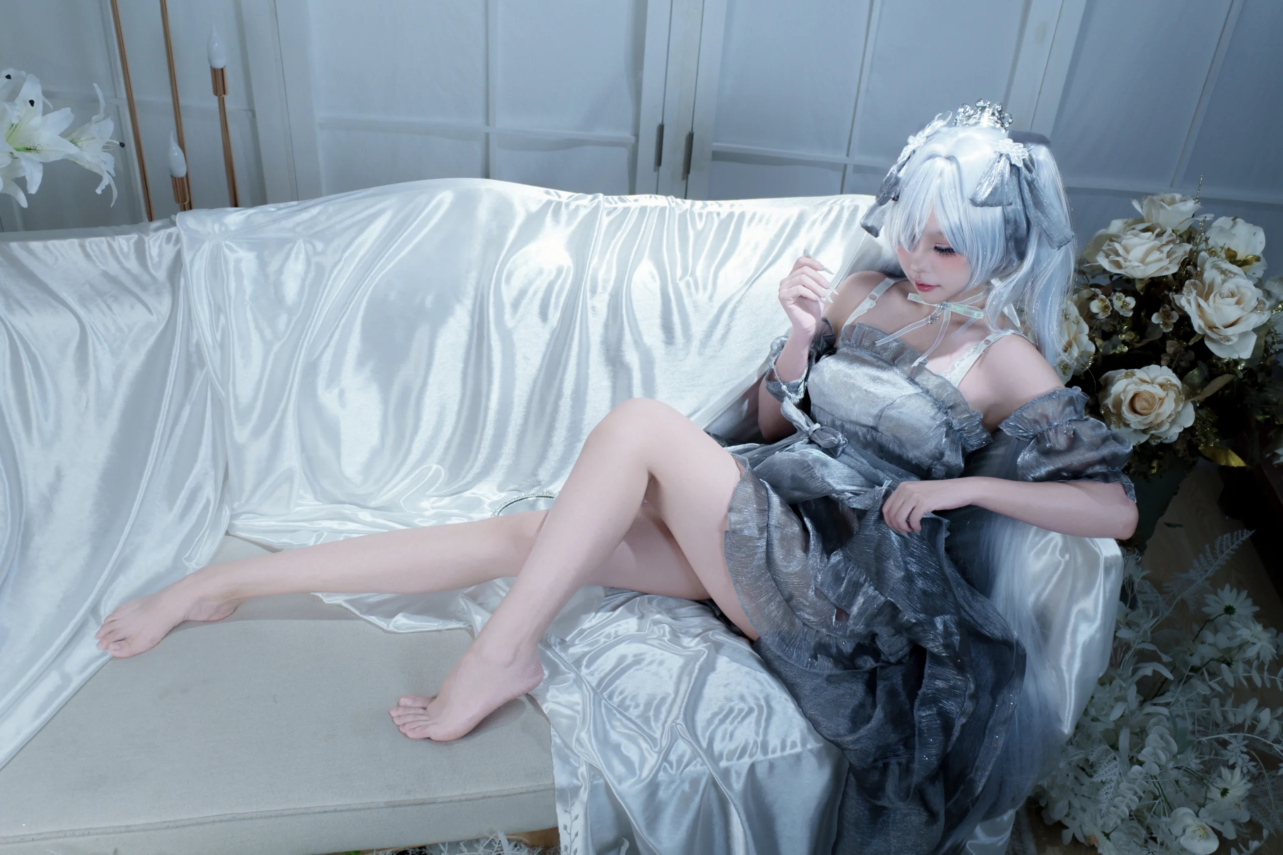 【灰姑娘cos】妮姬胜利女神，银白舞台上的水晶遐想 - 第 3 张