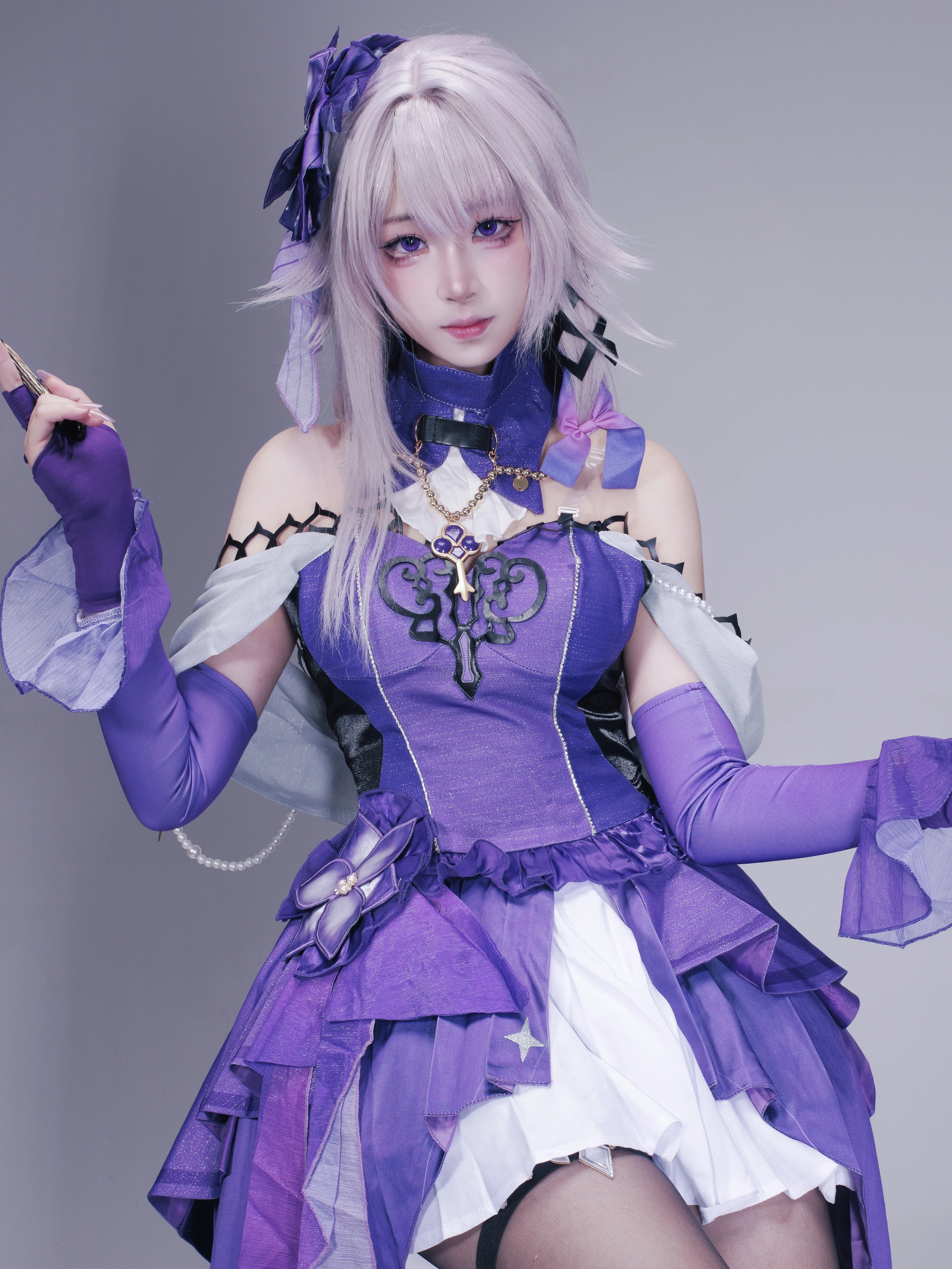 【大黑塔cos】崩坏星穹铁道，紫色魔杖与优雅礼服的正片分享 - 第 1 张