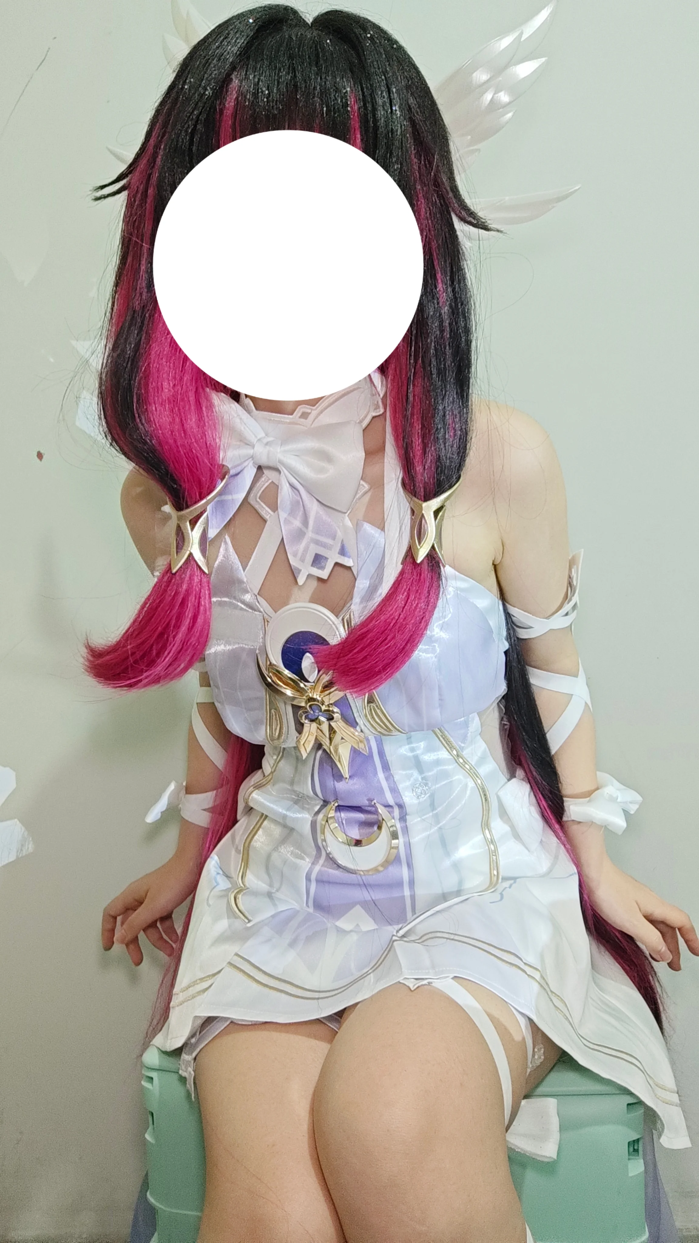哥伦比娅cos 原神 白色小鸽子的仙女试衣实录