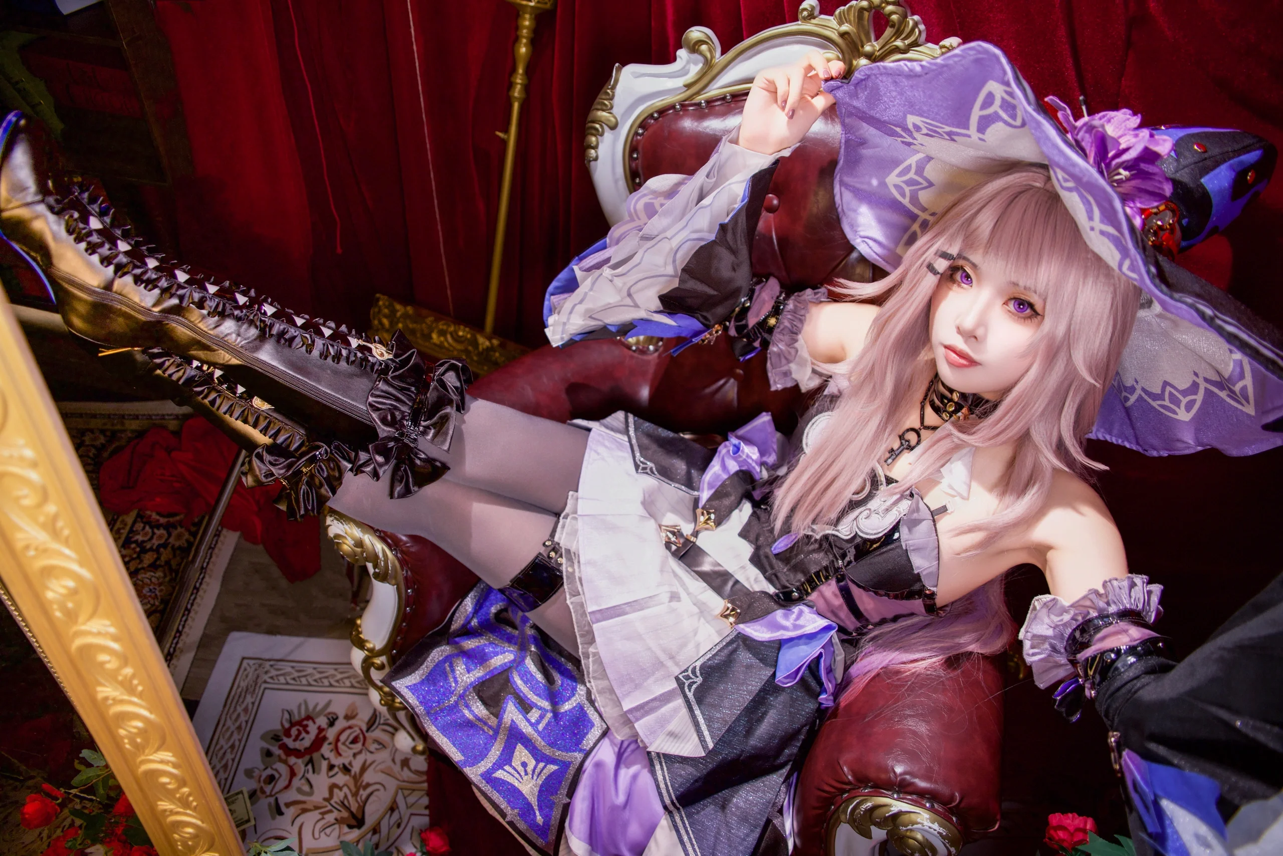 【大黑塔cos】崩坏星穹铁道，紫色魔女的哥特正片 - 第 2 张