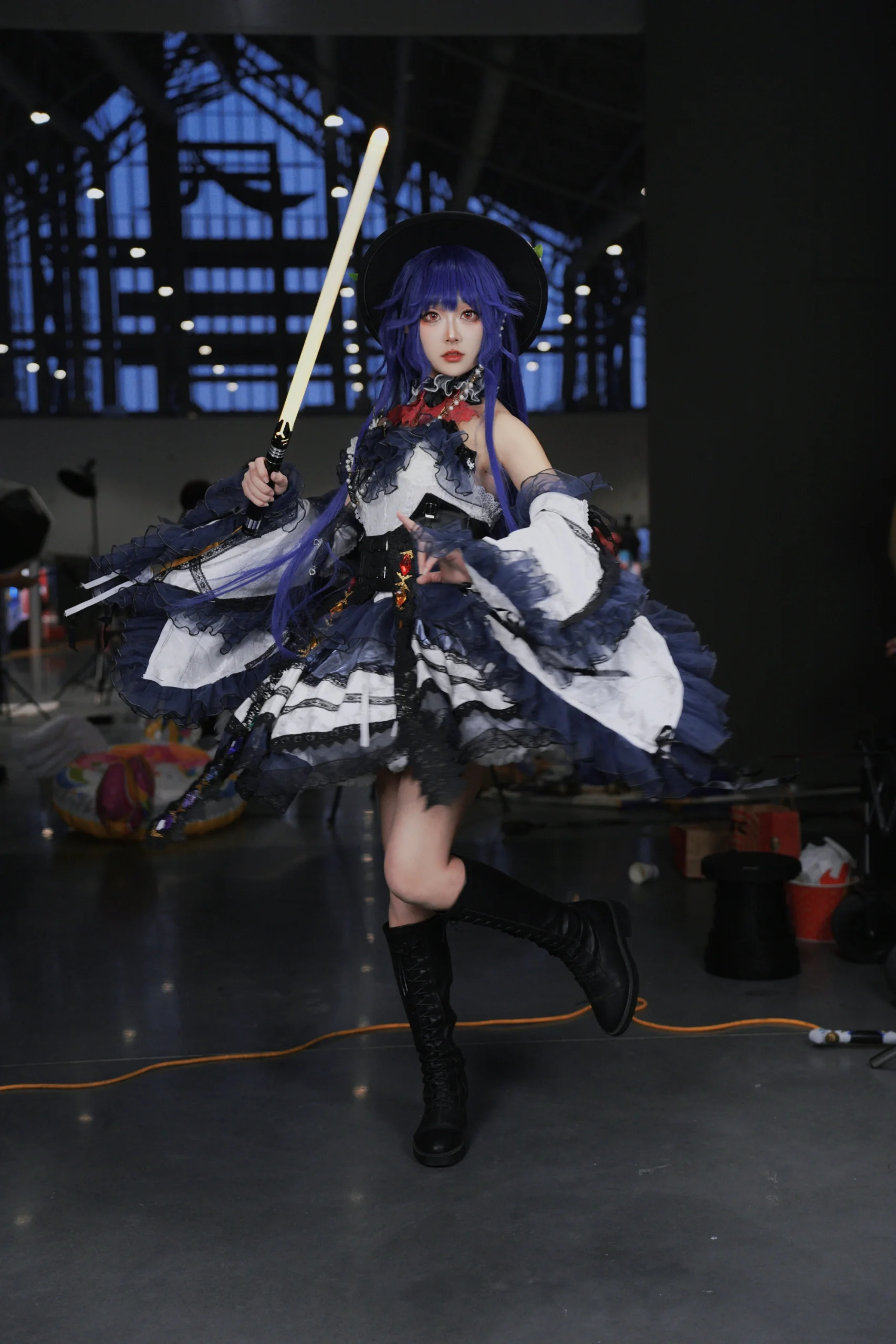 【比那名居天子cos】东方Project现场旋转甩发