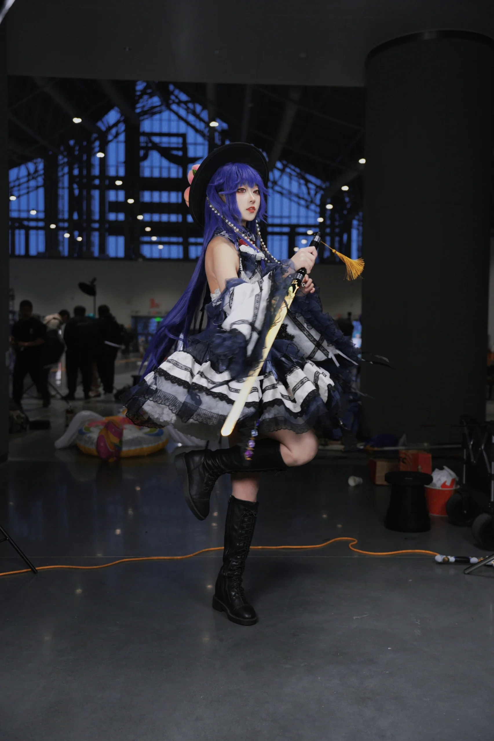 【比那名居天子cos】东方Project现场旋转甩发 - 第 2 张