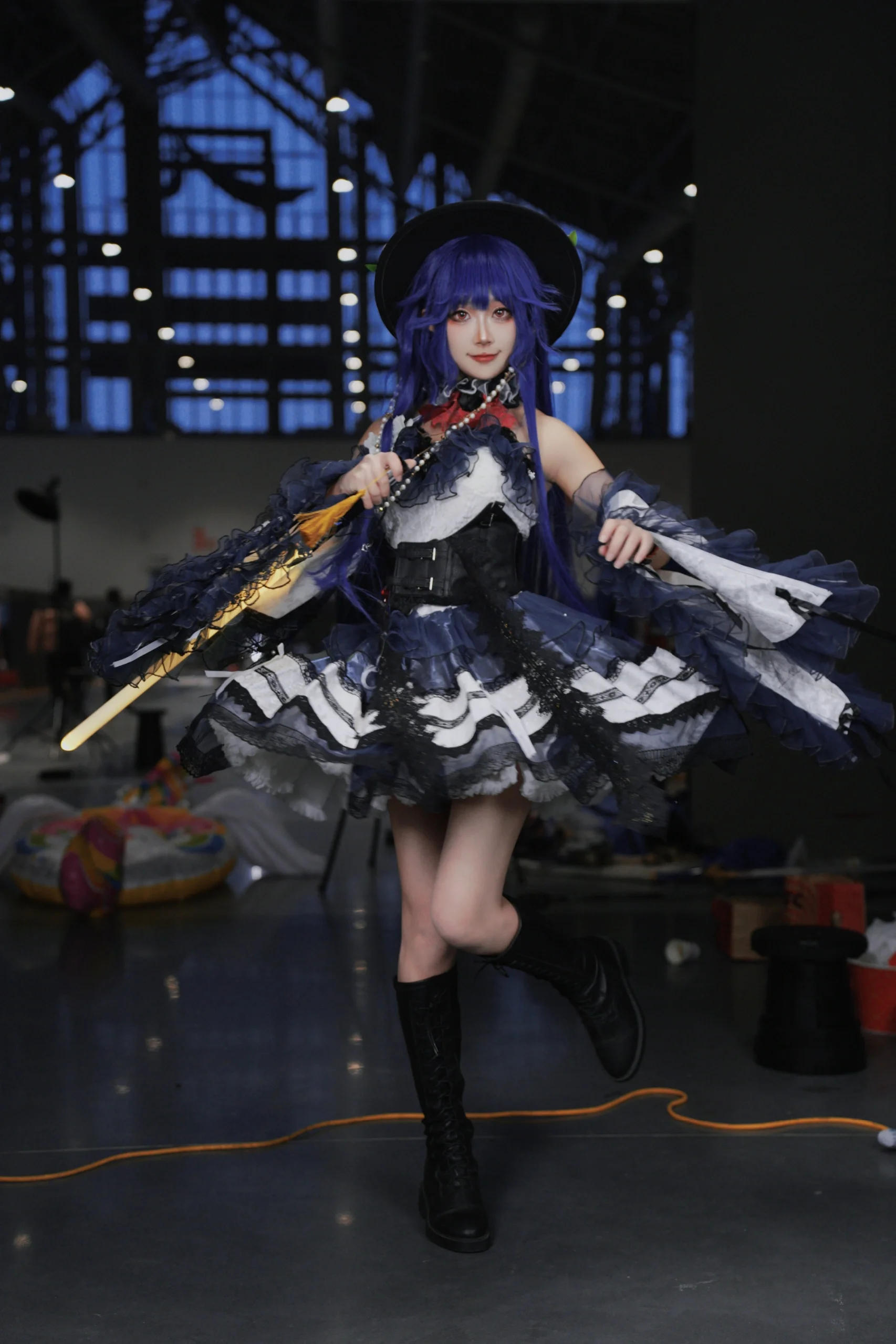 【比那名居天子cos】东方Project现场旋转甩发 - 第 3 张