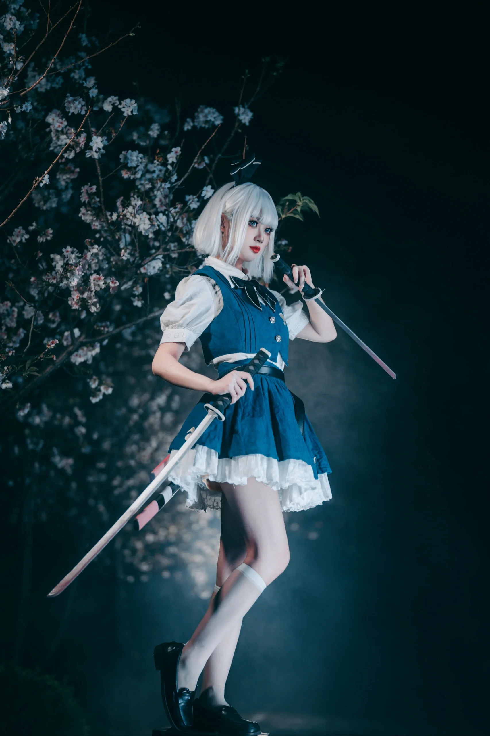 【魂魄妖梦cos】夜樱之下挥刀，致敬东方Project庭师
