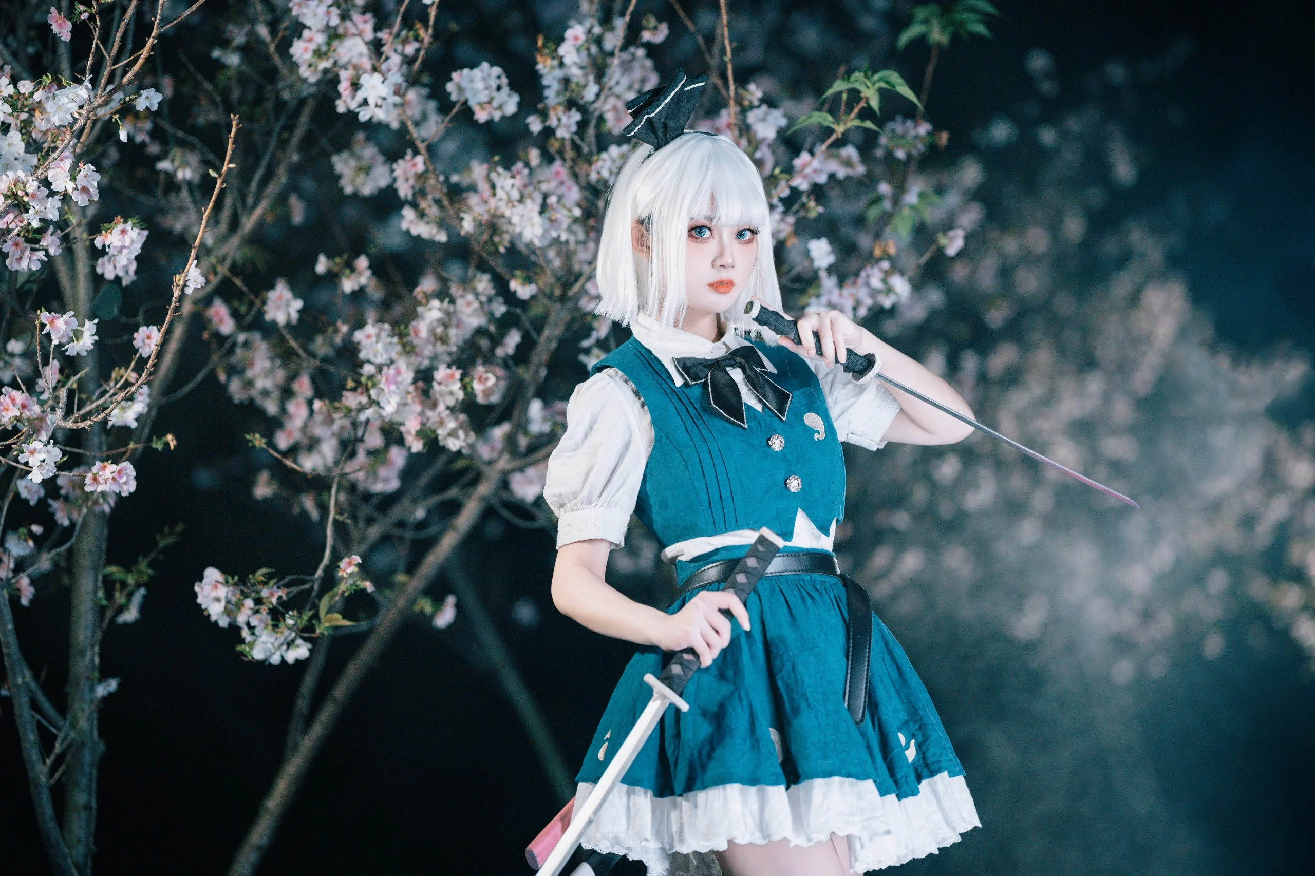 【魂魄妖梦cos】夜樱之下挥刀，致敬东方Project庭师 - 第 11 张