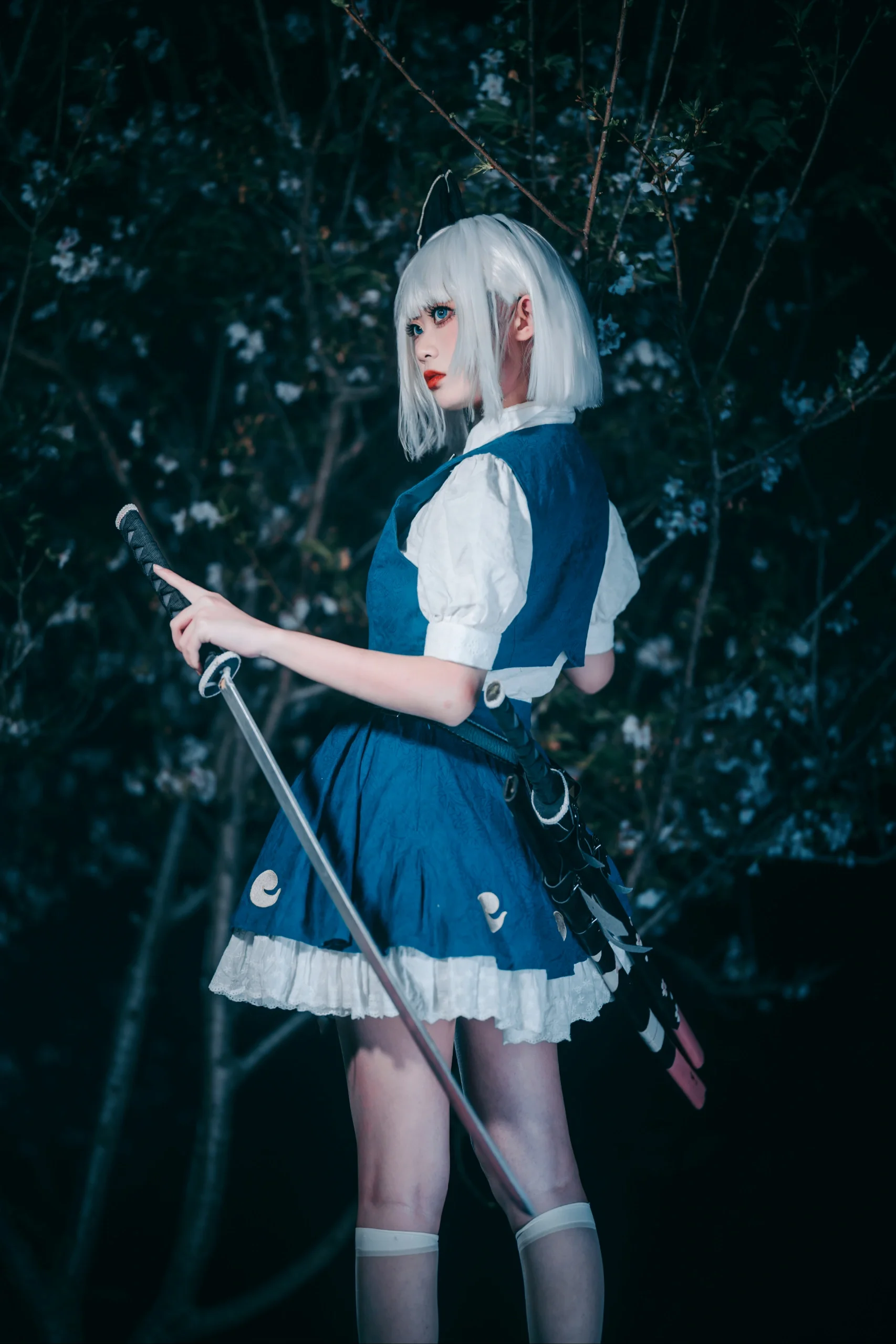 【魂魄妖梦cos】夜樱之下挥刀，致敬东方Project庭师 - 第 14 张