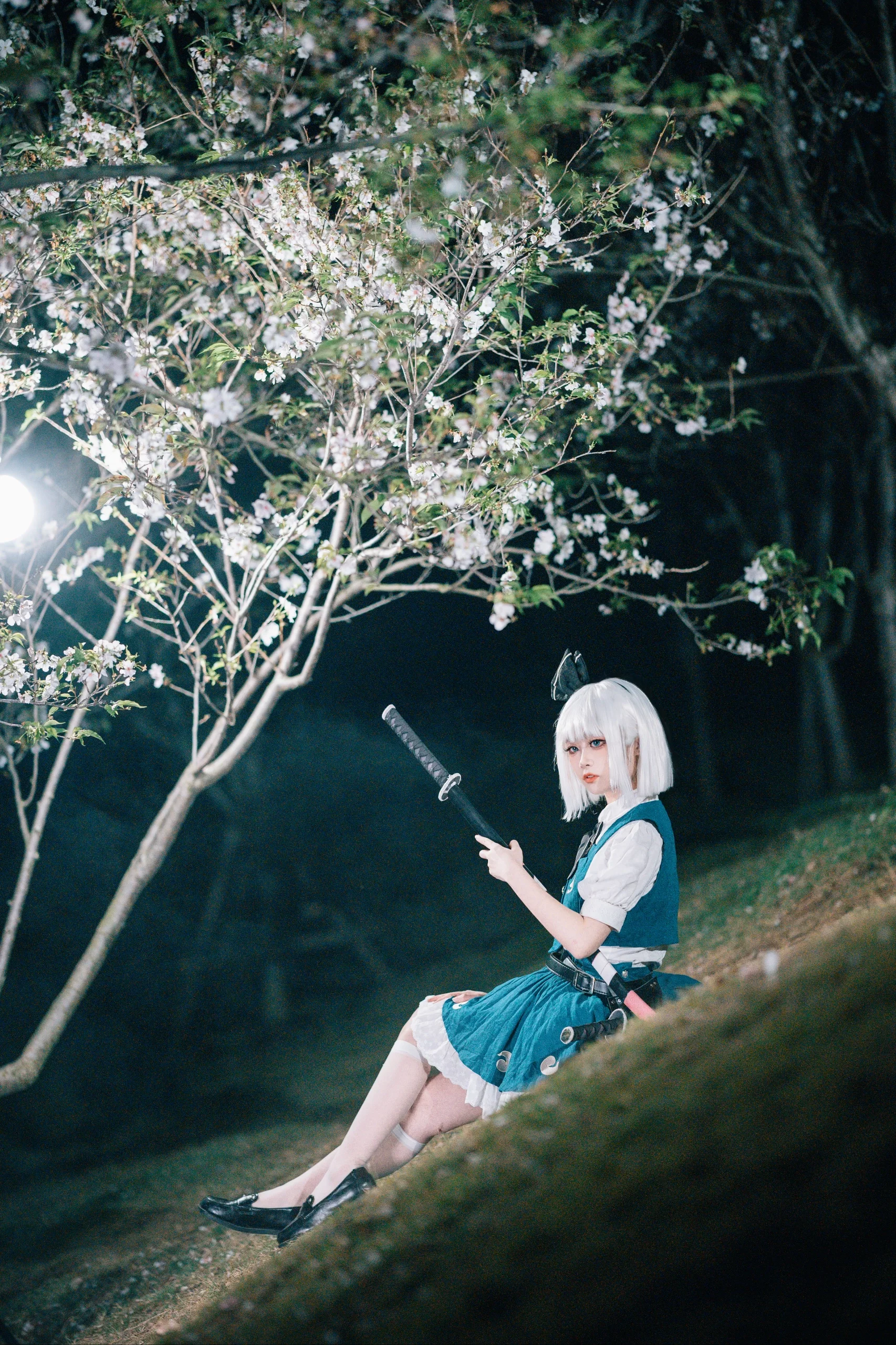 【魂魄妖梦cos】夜樱之下挥刀，致敬东方Project庭师 - 第 16 张