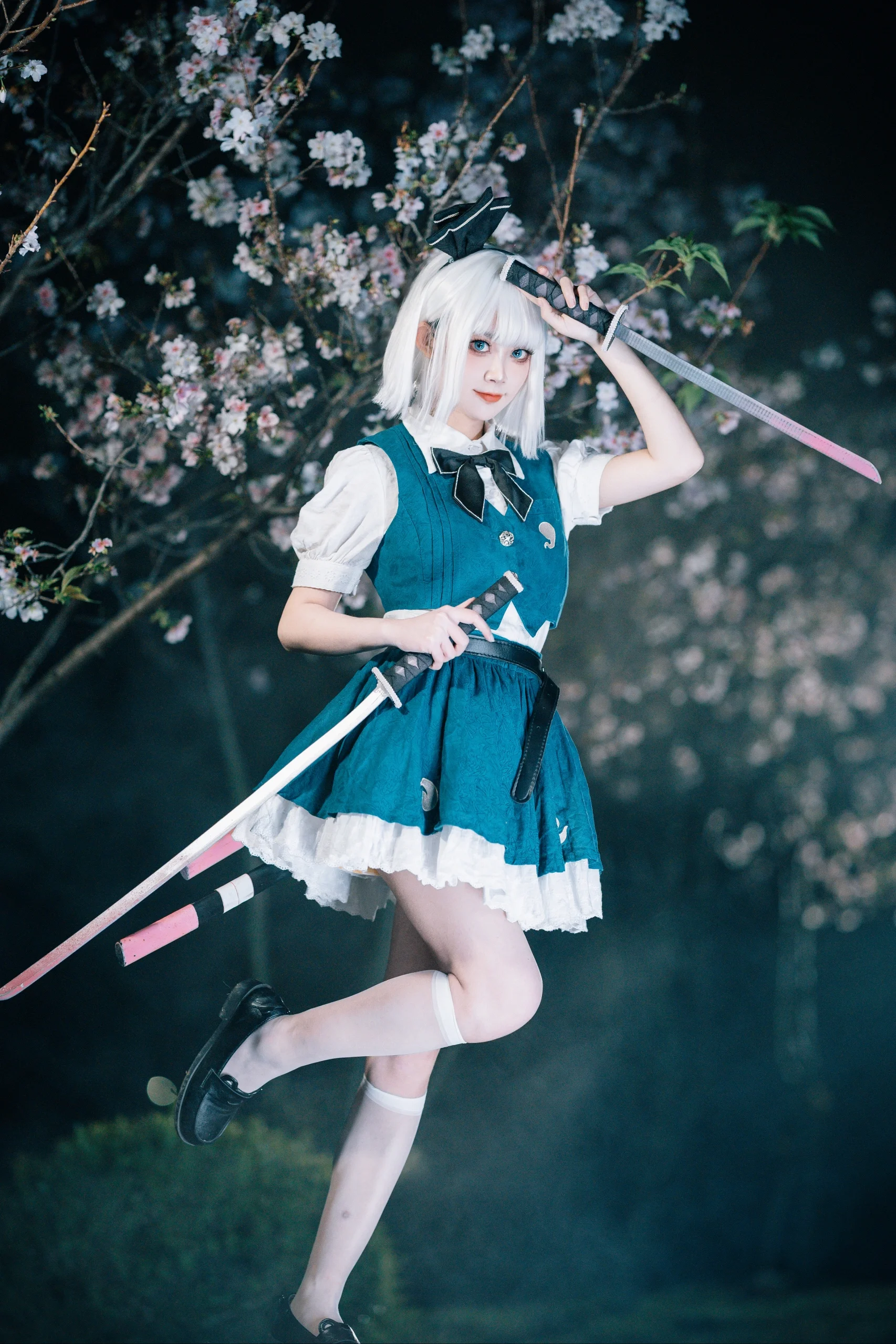 【魂魄妖梦cos】夜樱之下挥刀，致敬东方Project庭师 - 第 18 张