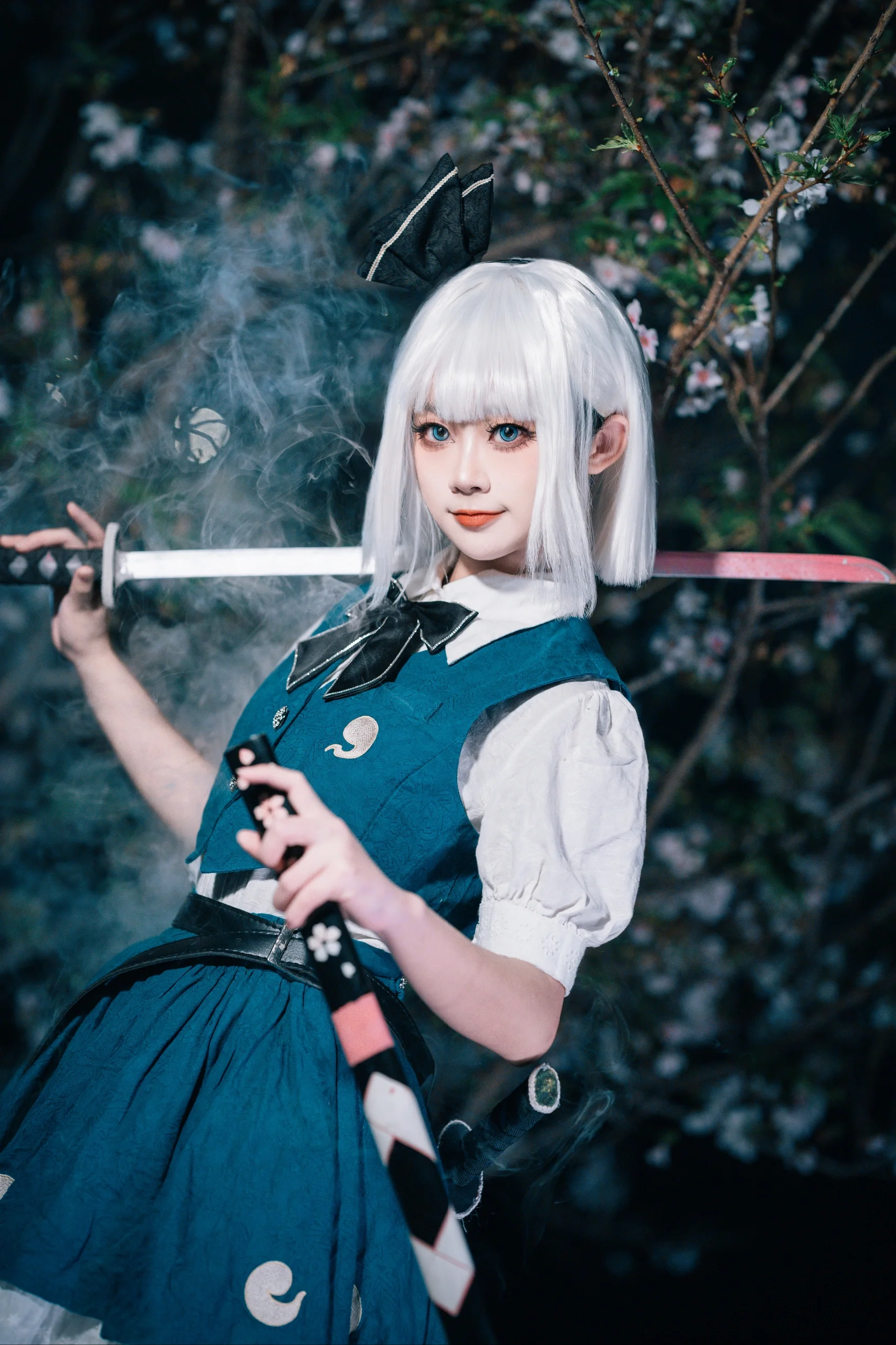 【魂魄妖梦cos】夜樱之下挥刀，致敬东方Project庭师 - 第 6 张