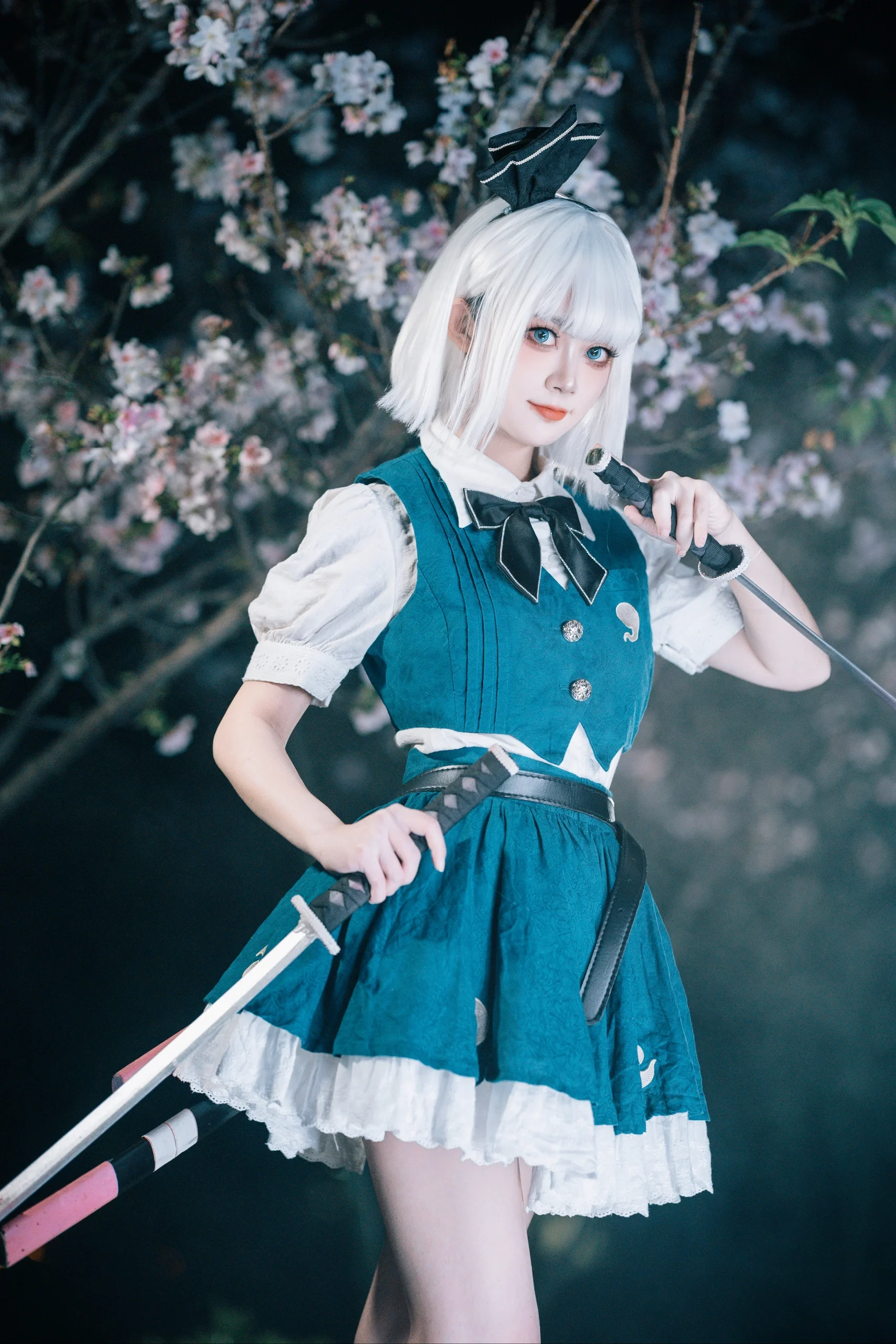 【魂魄妖梦cos】夜樱之下挥刀，致敬东方Project庭师 - 第 8 张