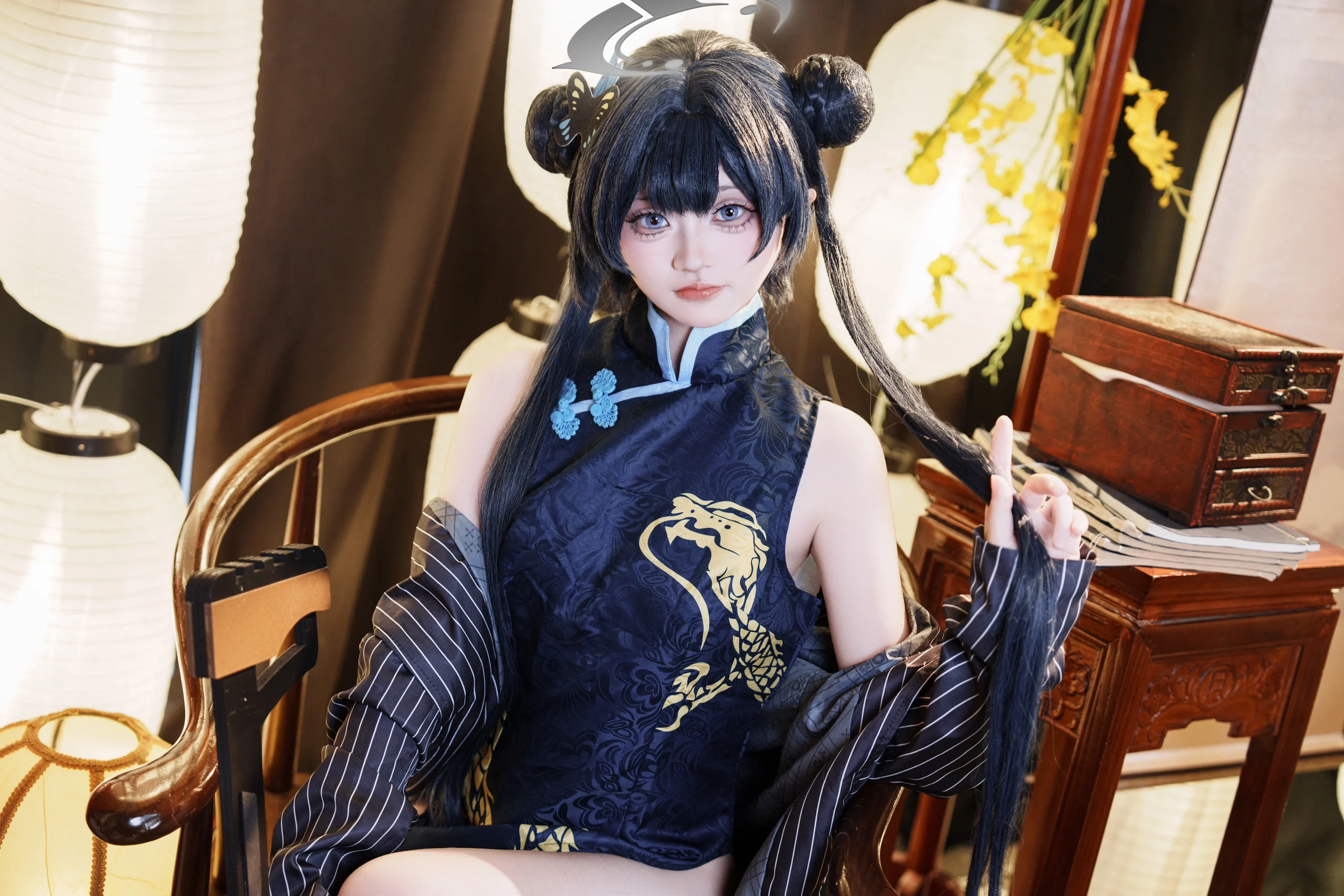 【妃咲cos】蔚蓝档案，换身旗袍拿上枪 - 第 11 张