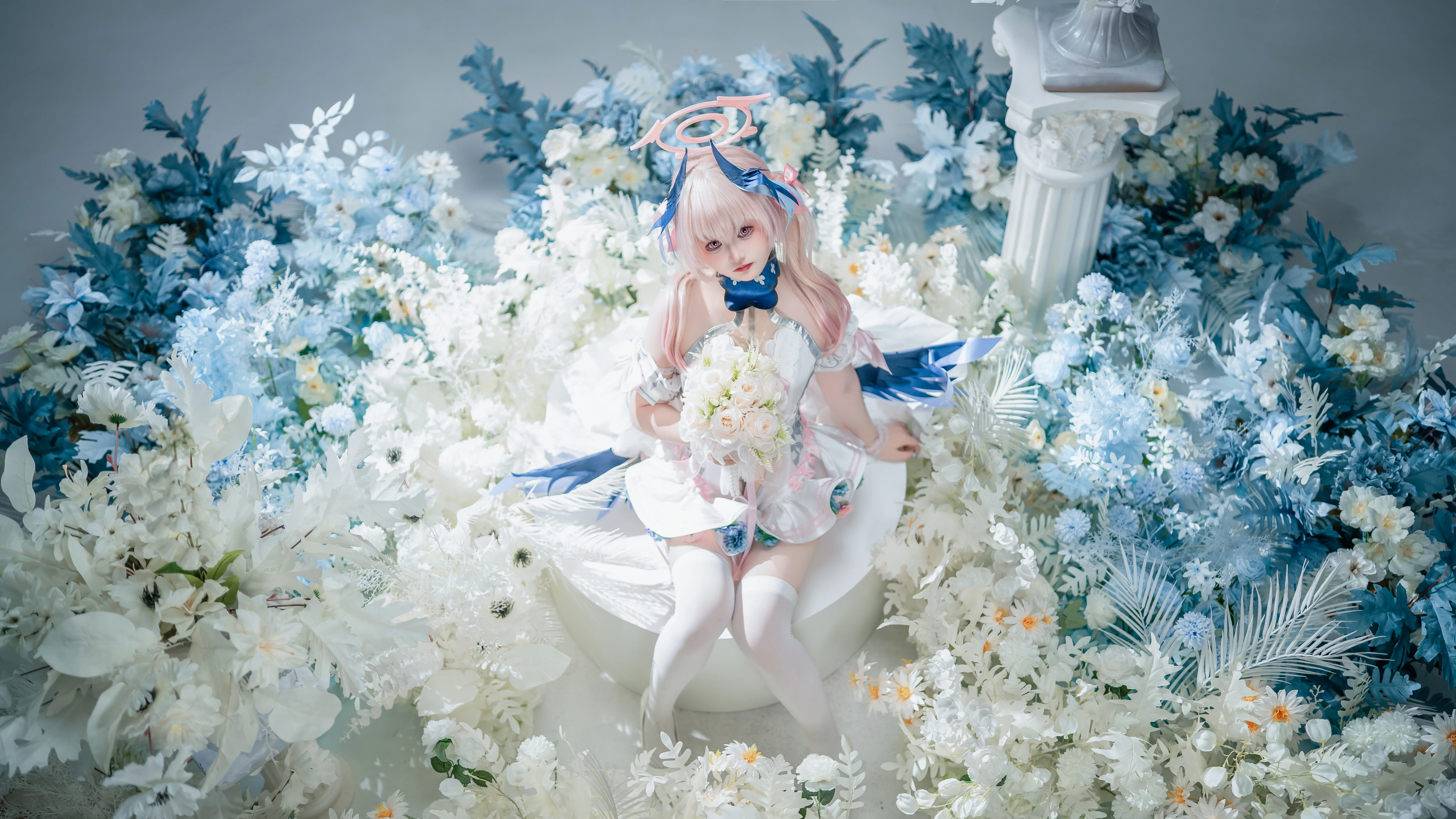 【下江小春cos】碧蓝档案，纯白花海中的定格瞬间 - 第 2 张