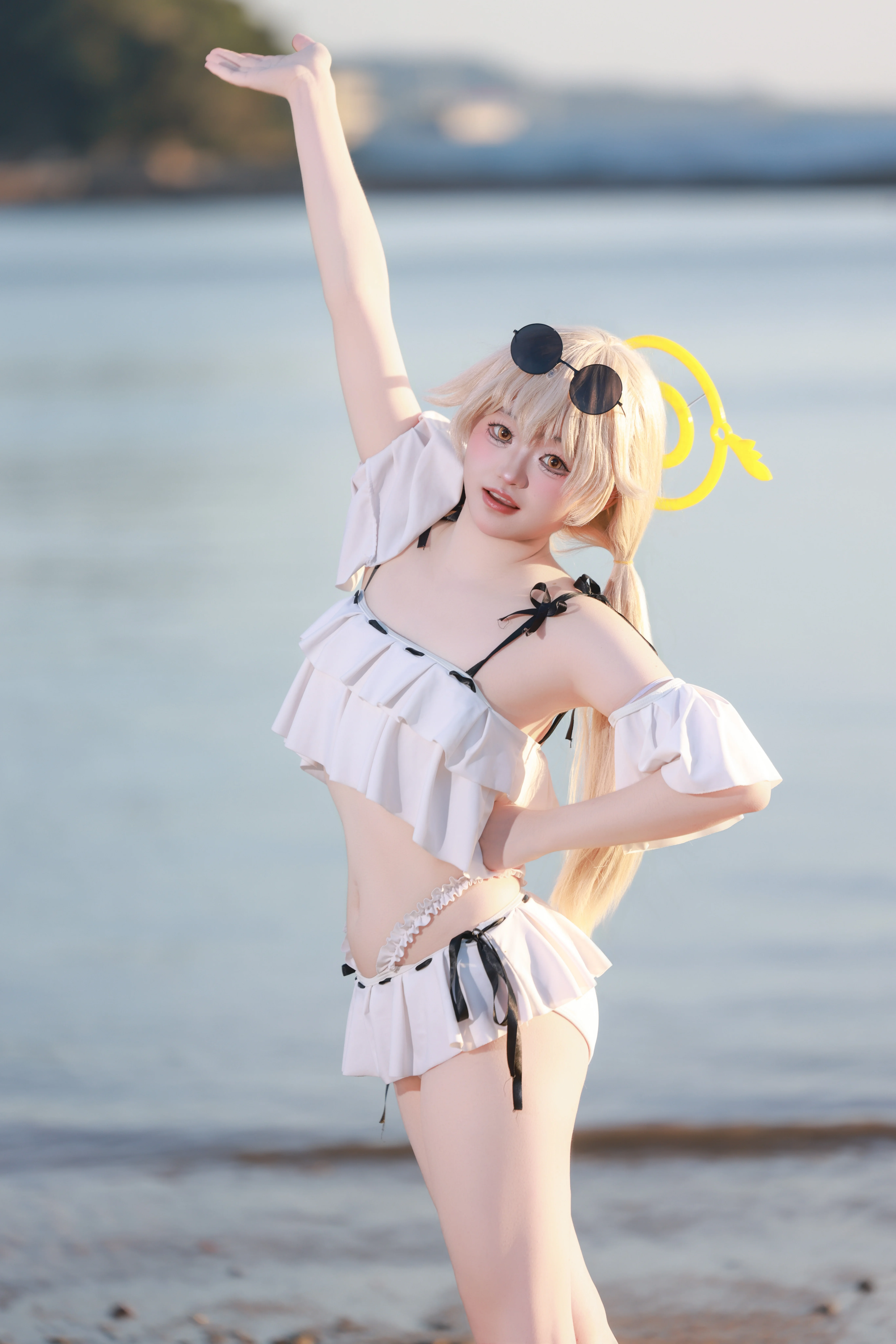 【阿慈谷日富美cos】蔚蓝档案夏日海滩拍摄记录