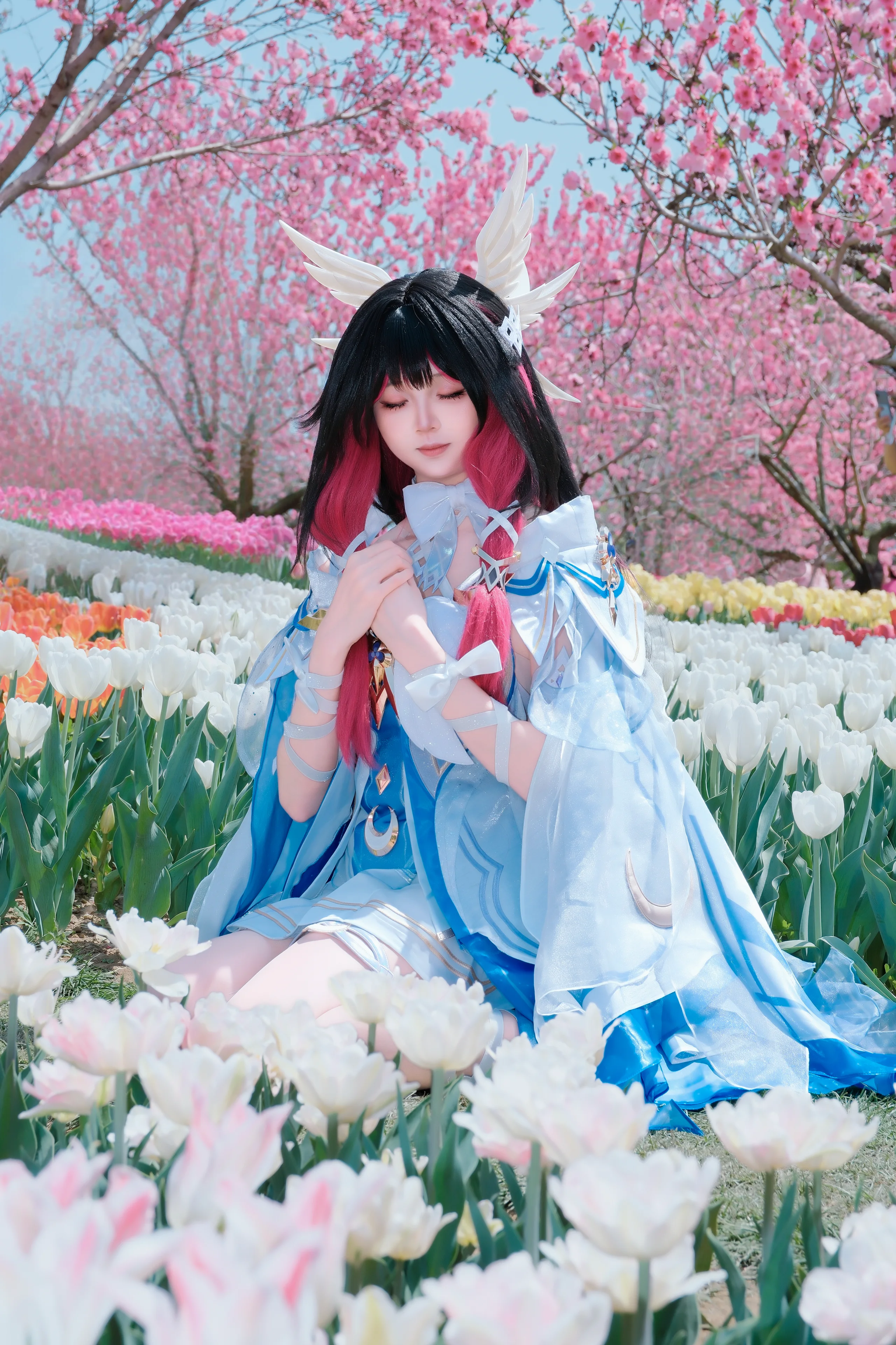 【コロンビーナ コスプレ】大連英歌石植物園の春風が織りなす夢幻のチューリップ畑 - 1 枚目