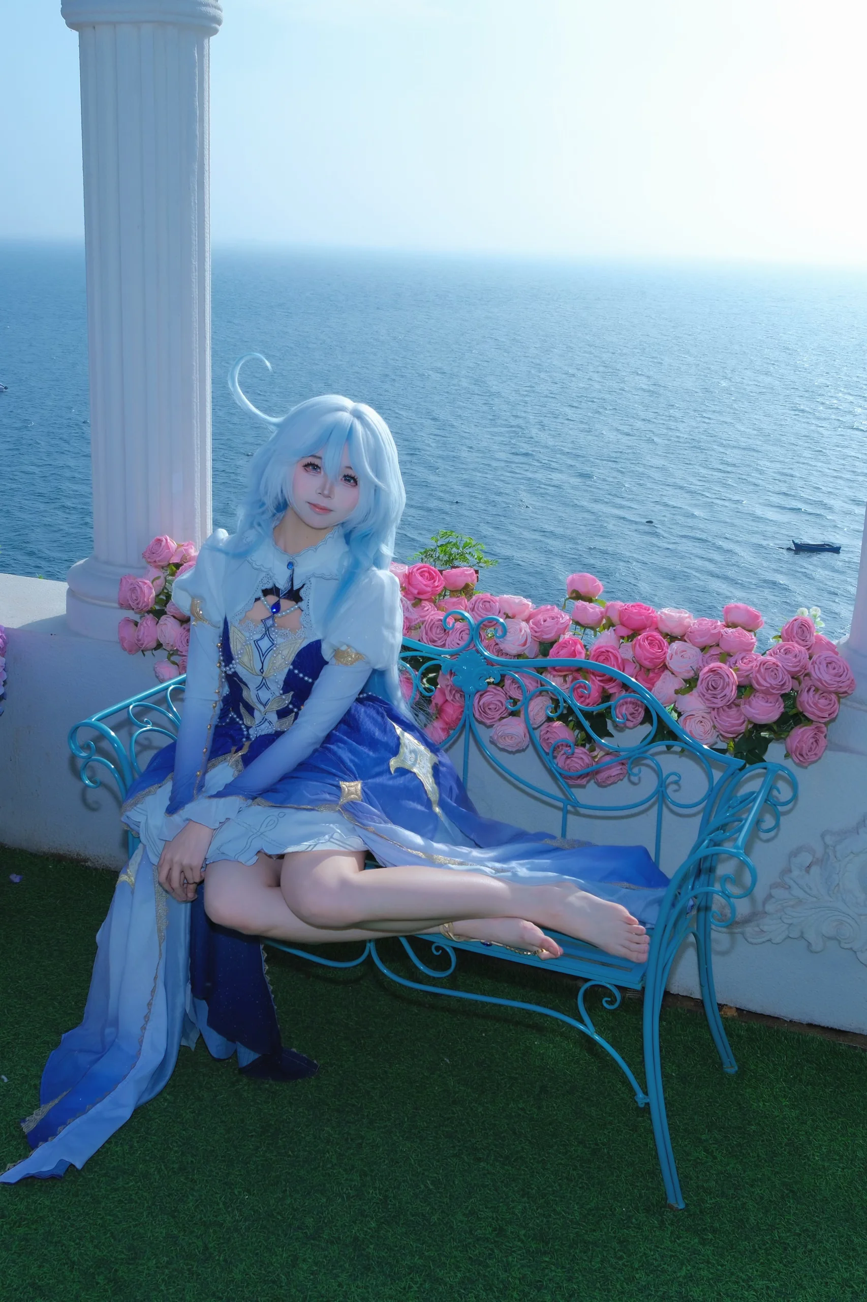 【芙宁娜cos】海边花园的午后，水之国度的人间真实 - 第 2 张