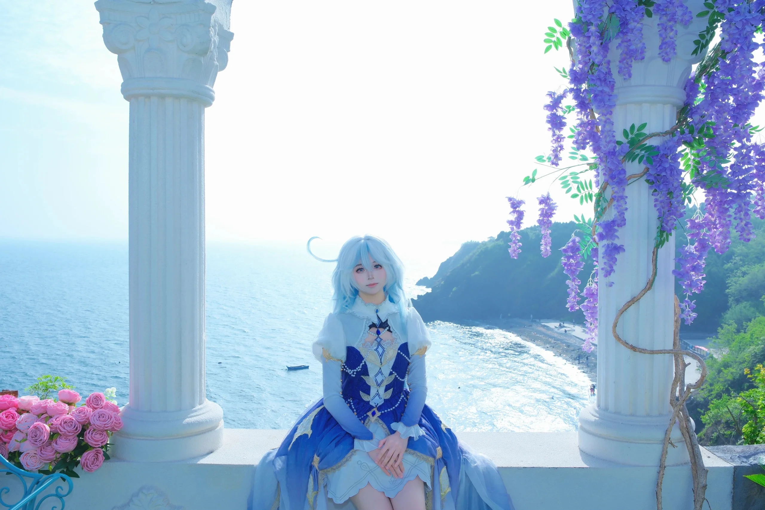 【芙宁娜cos】海边花园的午后，水之国度的人间真实 - 第 3 张