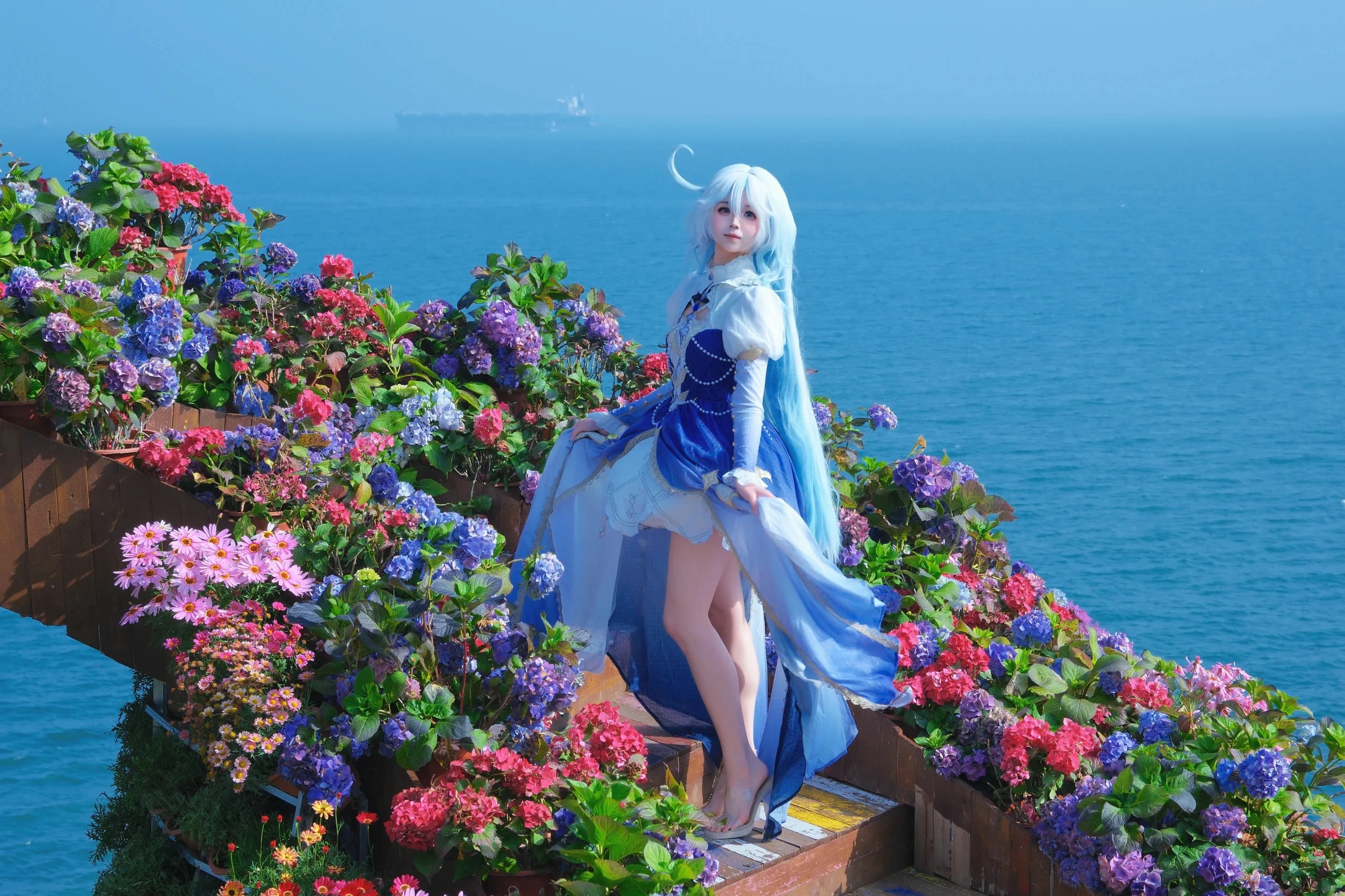 【芙宁娜cos】海边花园的午后，水之国度的人间真实 - 第 5 张