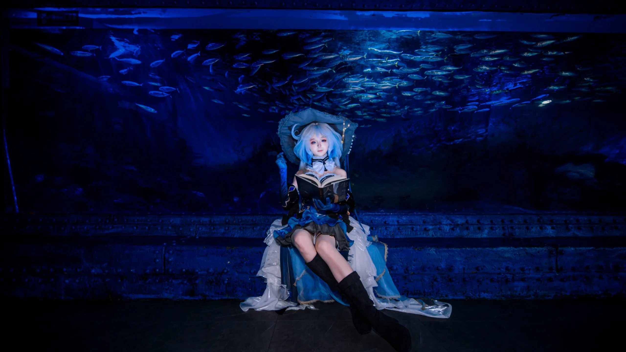 【芙宁娜cos】水族馆里的蓝调私设，静阅悠然 - 第 4 张