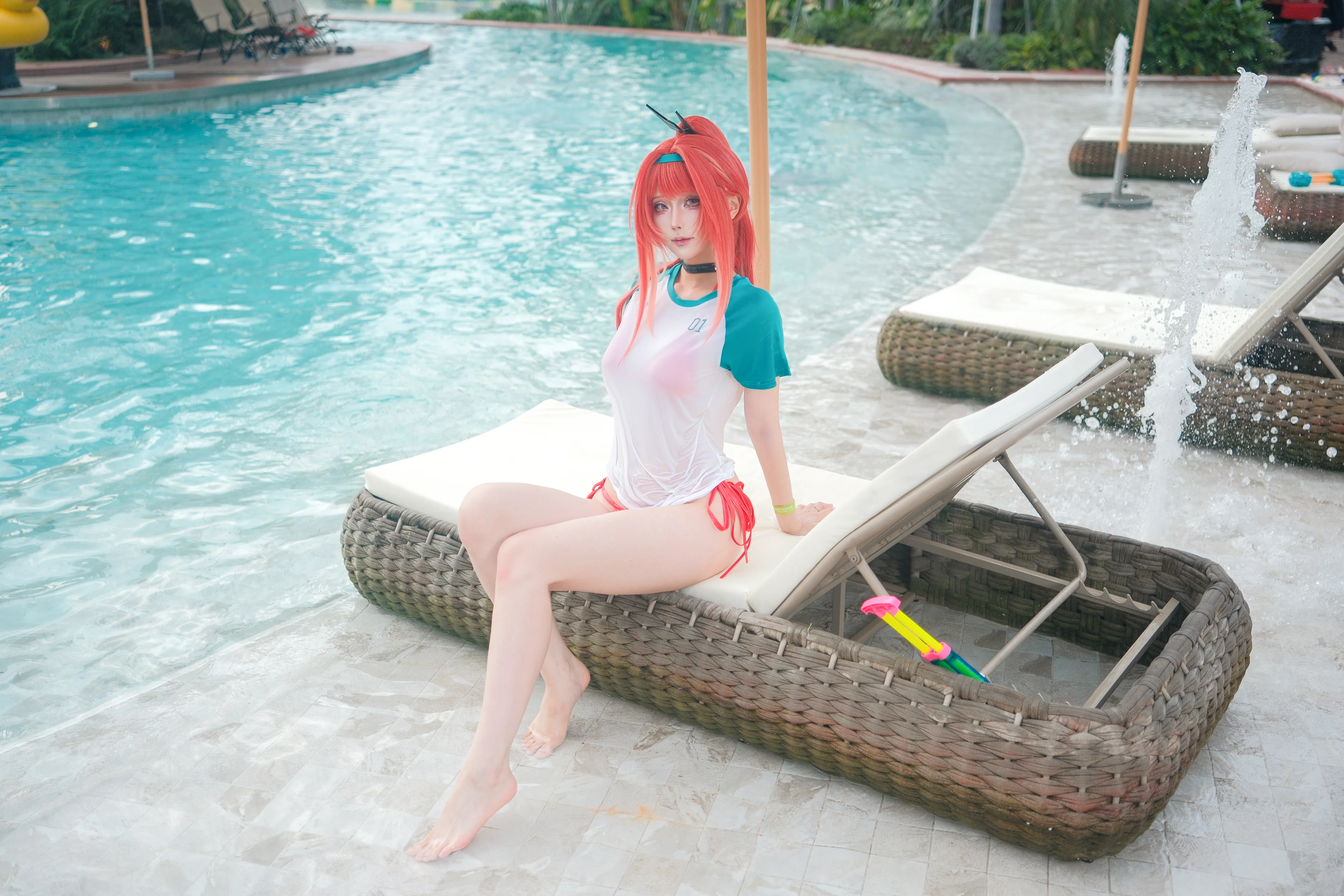【拉毗cos】胜利女神nikke，泳池边的清爽一瞬 - 第 2 张
