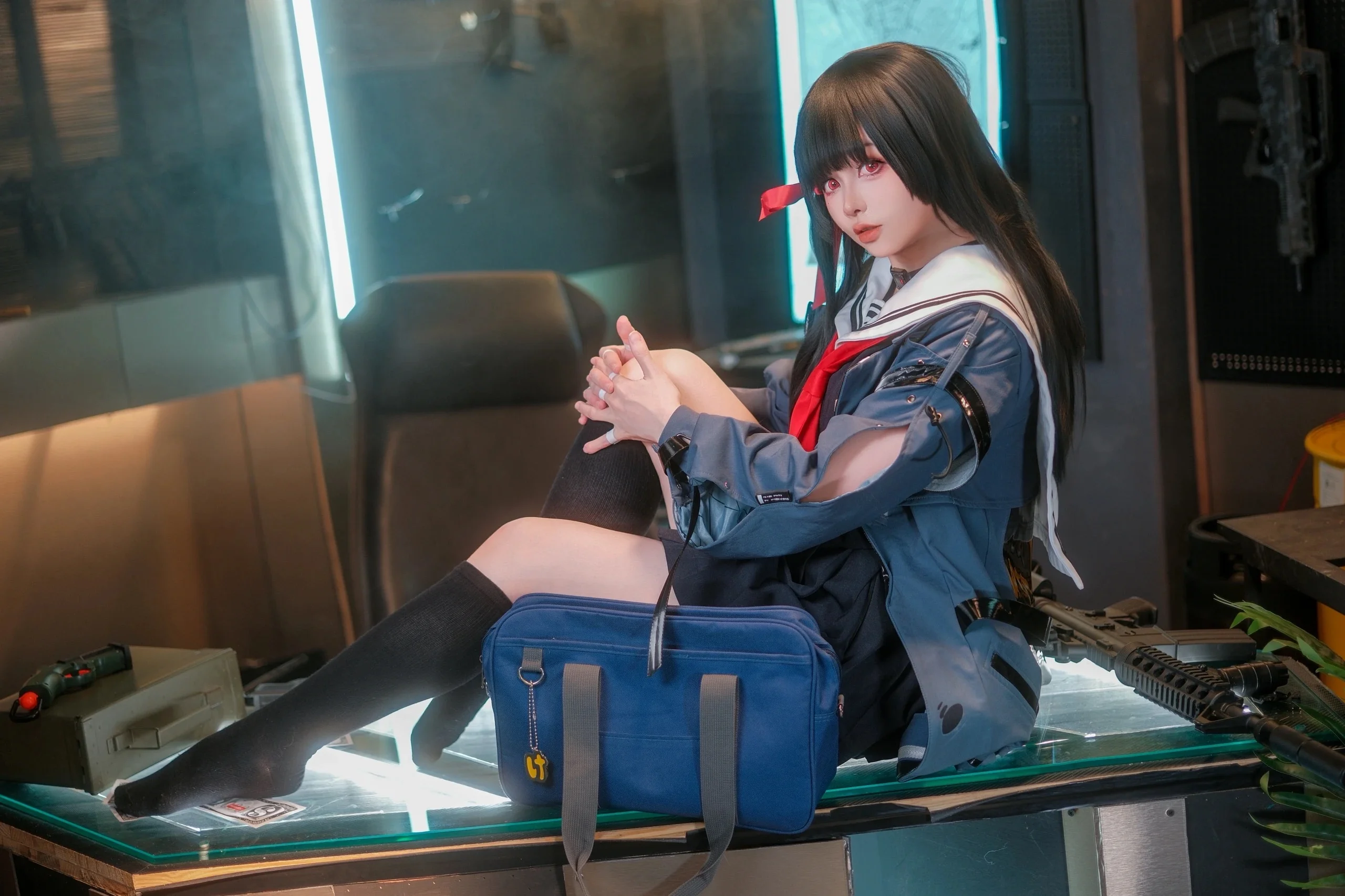 【千咲 コスプレ】『鳴潮』のタクティカルセーラー服と指揮所フリーズフレーム - 3 枚目