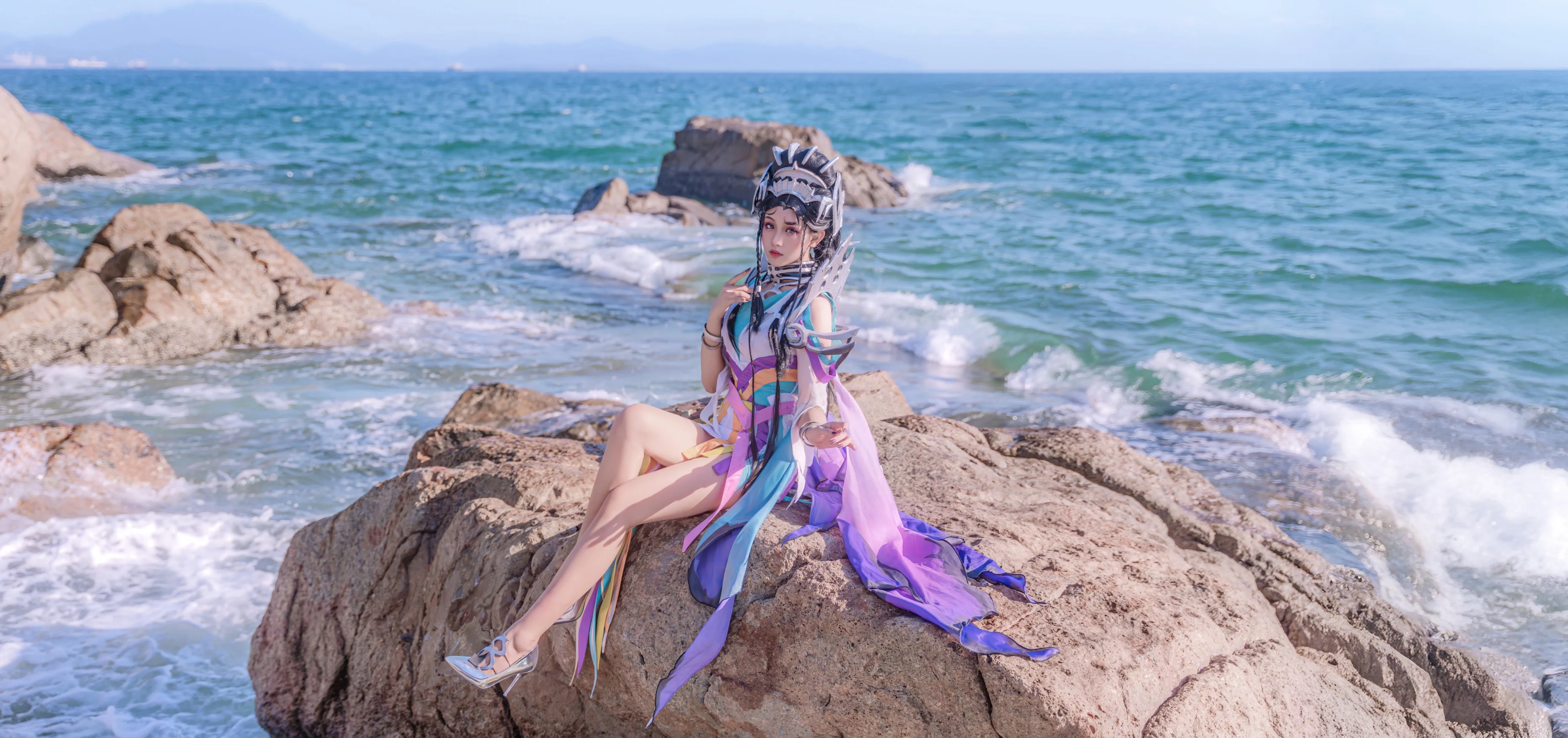 【芈月cos】王者荣耀白晶晶皮肤海边实录 - 第 1 张