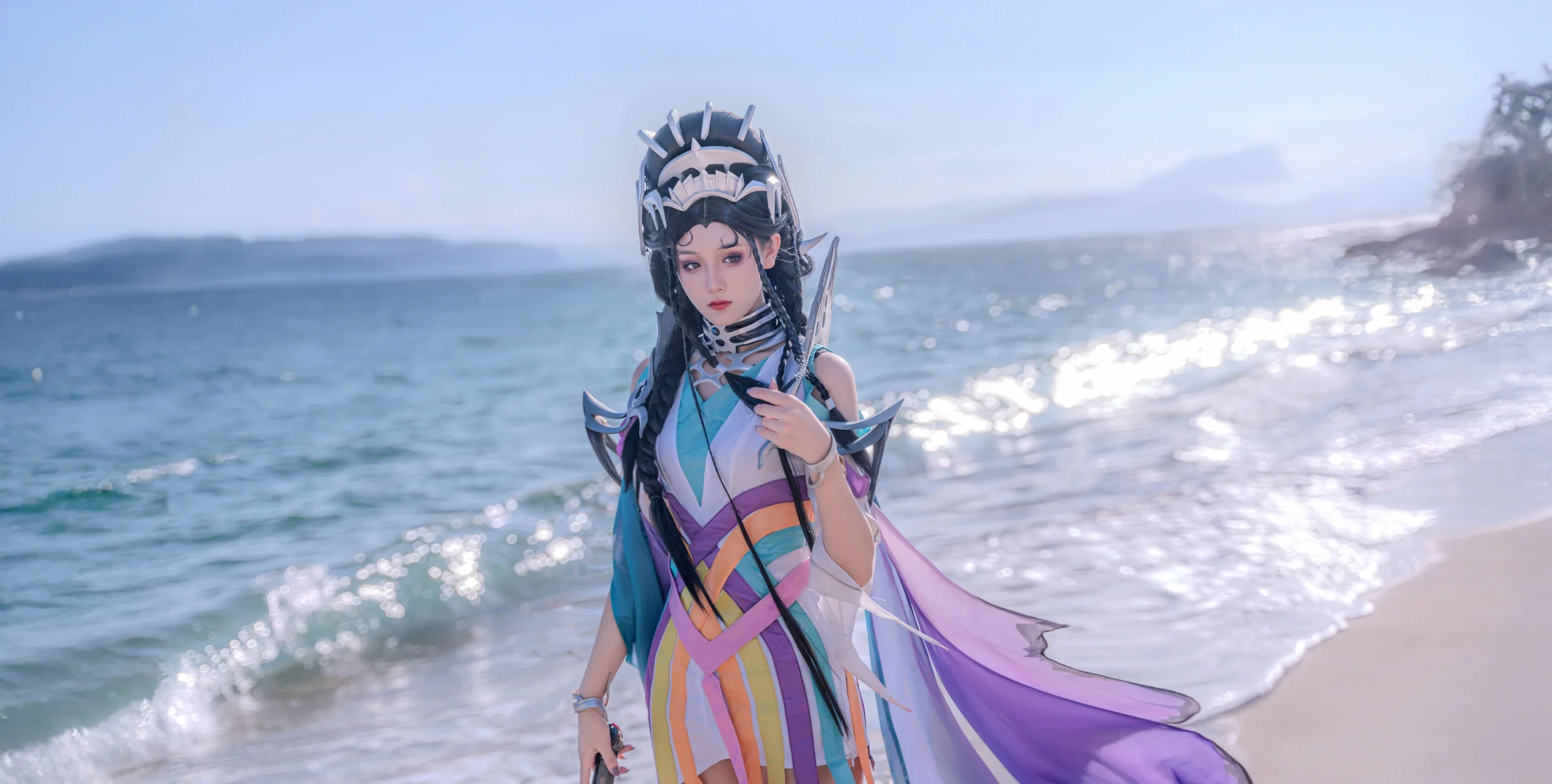 【芈月cos】王者荣耀白晶晶皮肤海边实录 - 第 9 张