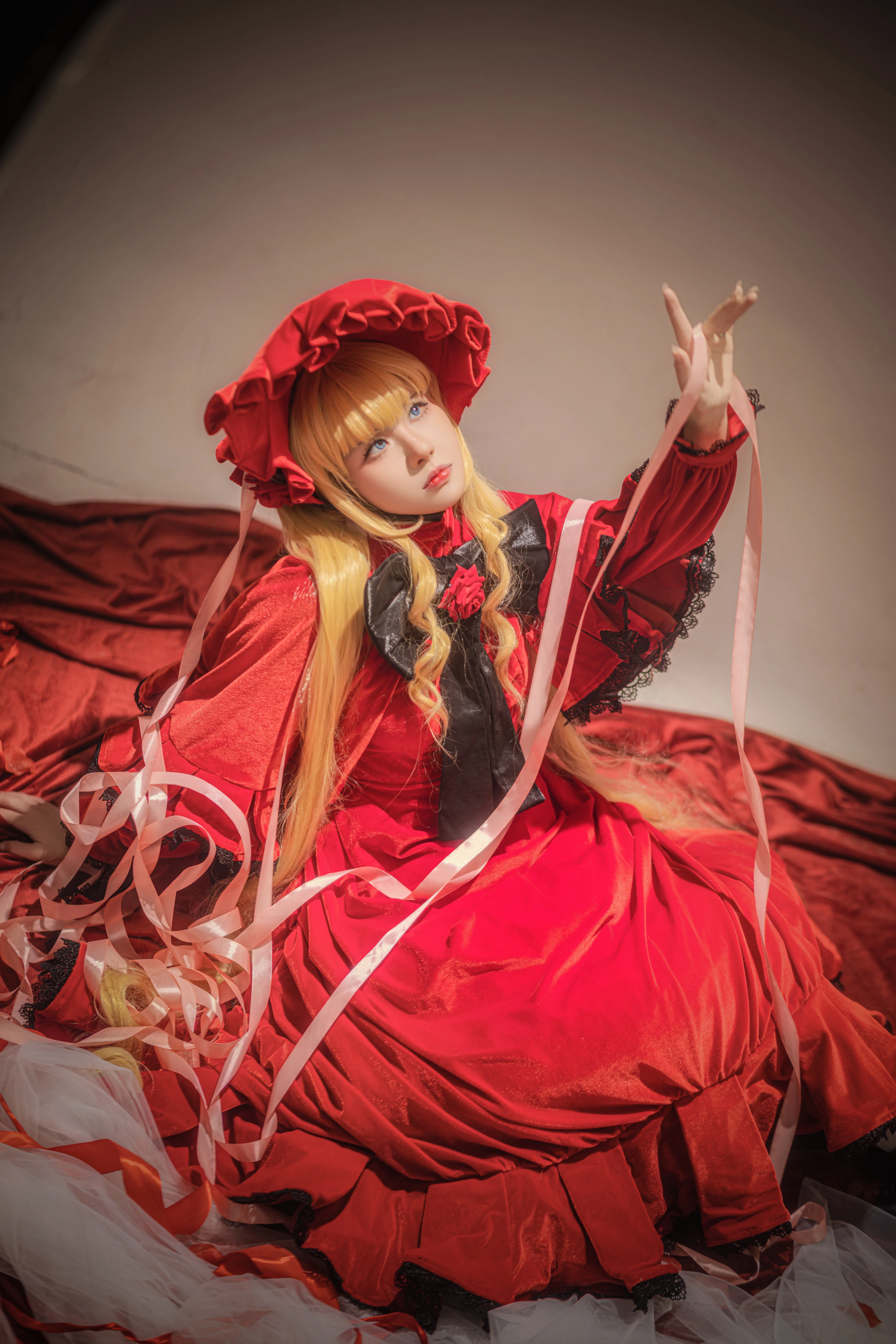 【真红cos】蔷薇少女团片，红丝绒与复古金镜的梦幻碰撞